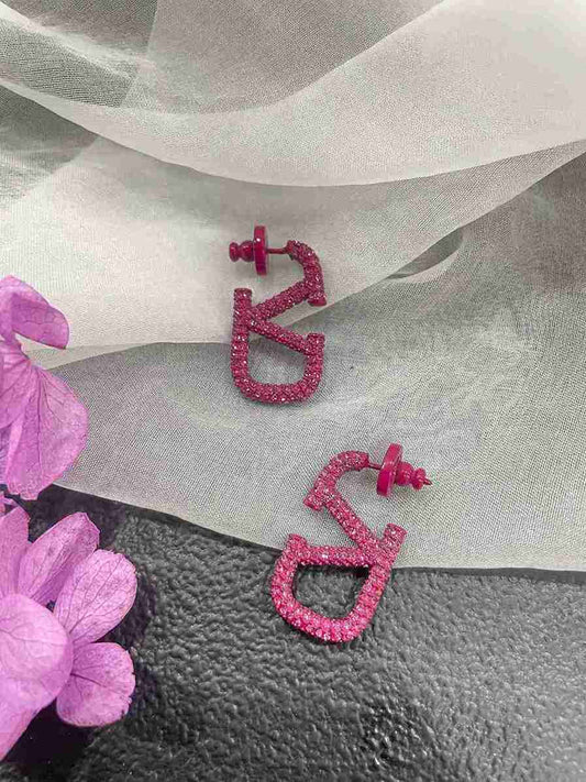 VALENTINO PINK BLING HOOPS image 0