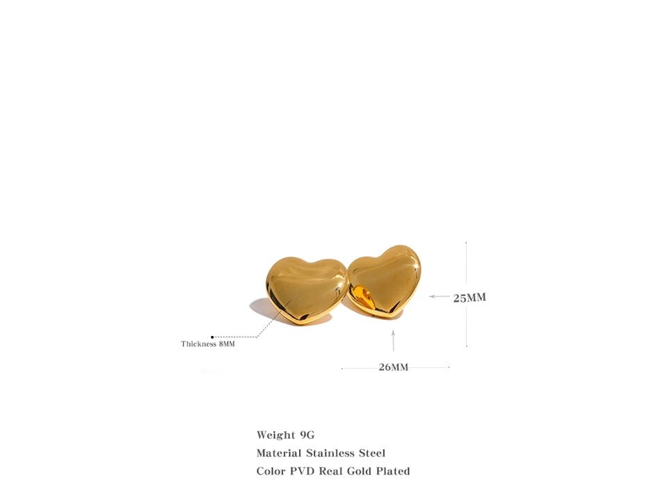 GOLDEN HEART STUDS image 2