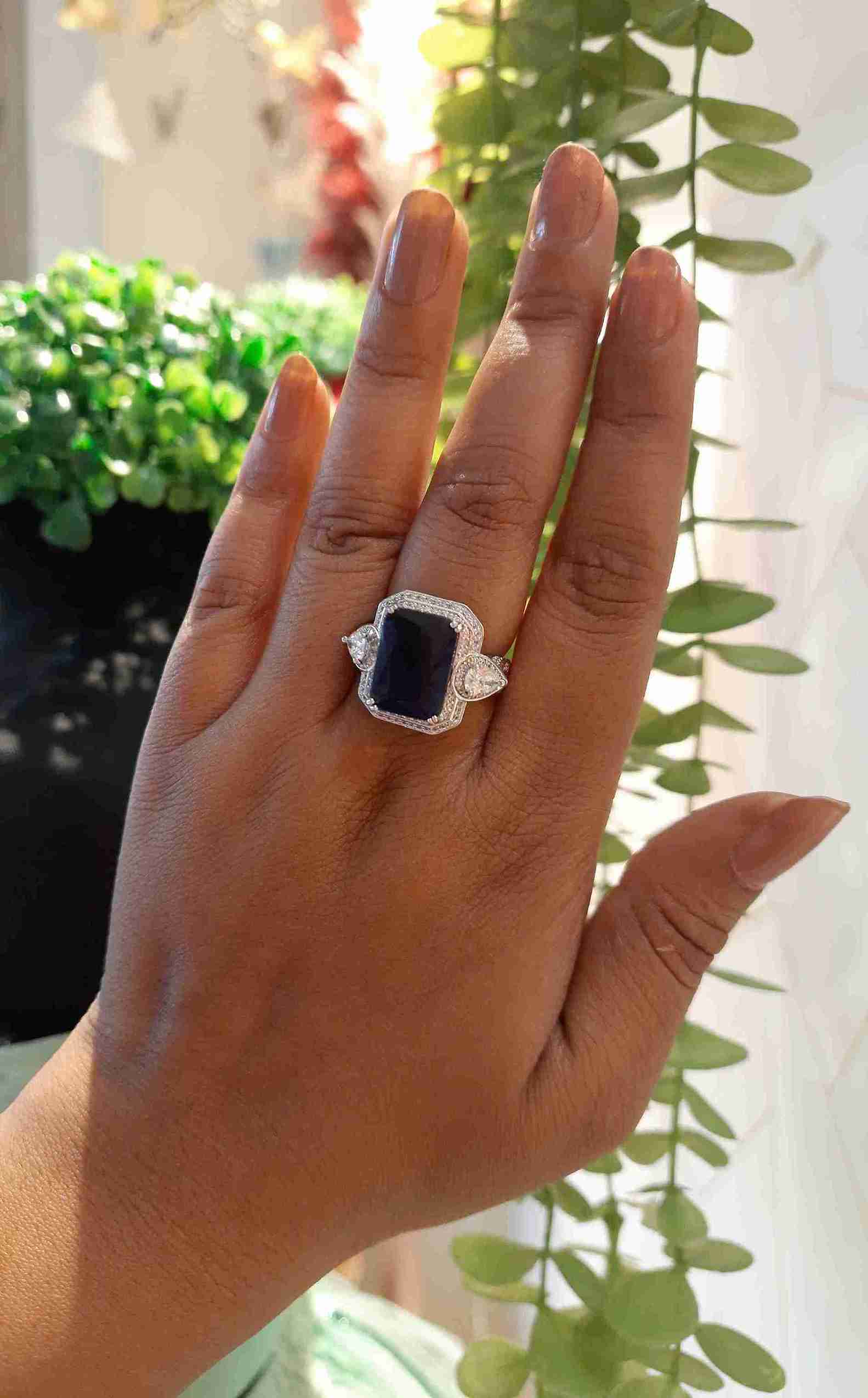 Dark Blue Stone Ring image 0