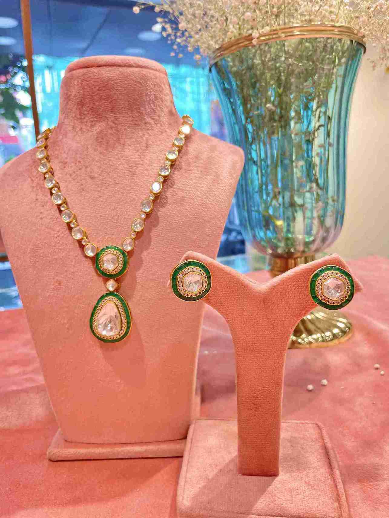 MANISHA MOISSANITE POLKI NECKLACE SET image 0