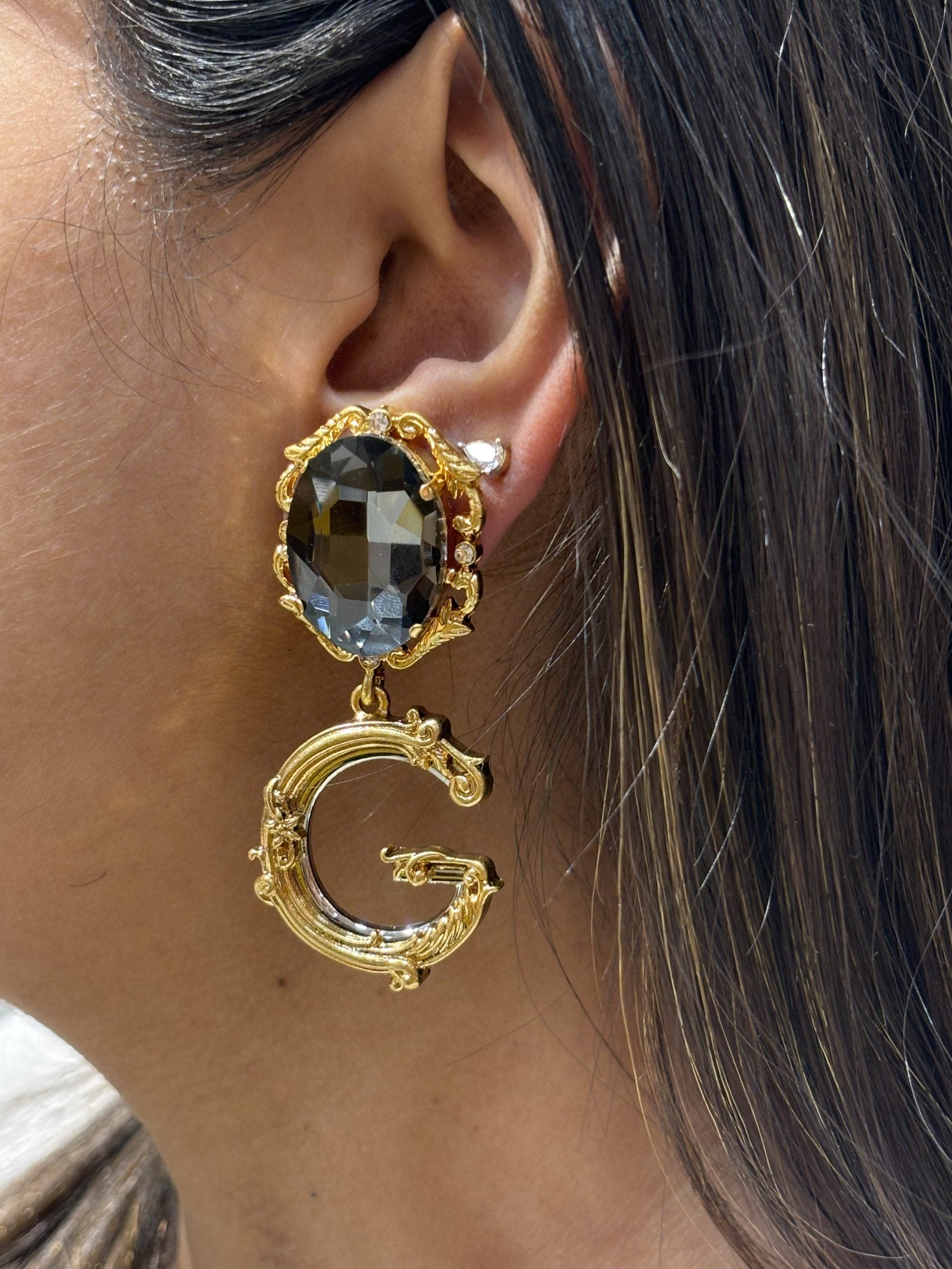 D AND G BIG CRYSTAL EARRING image 1