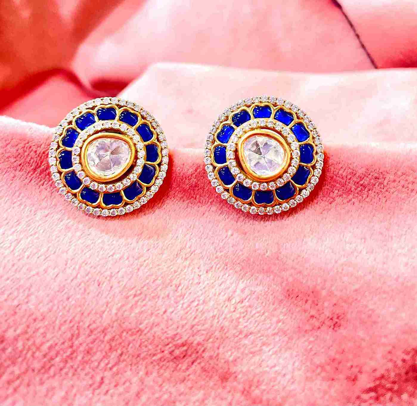 MELON BLUE POLKI STUD image 0