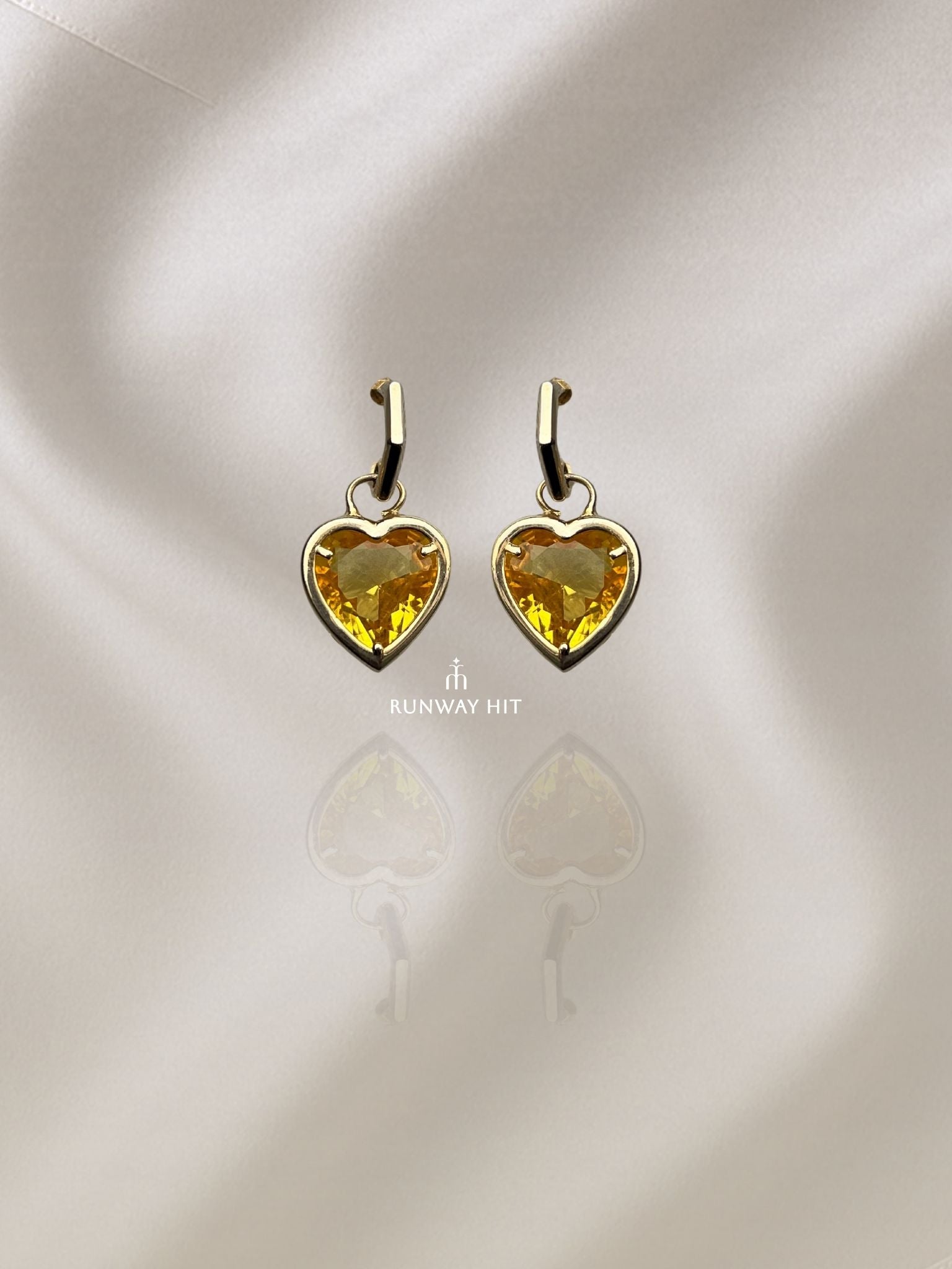 ZANE YELLOW HEART HOOPS