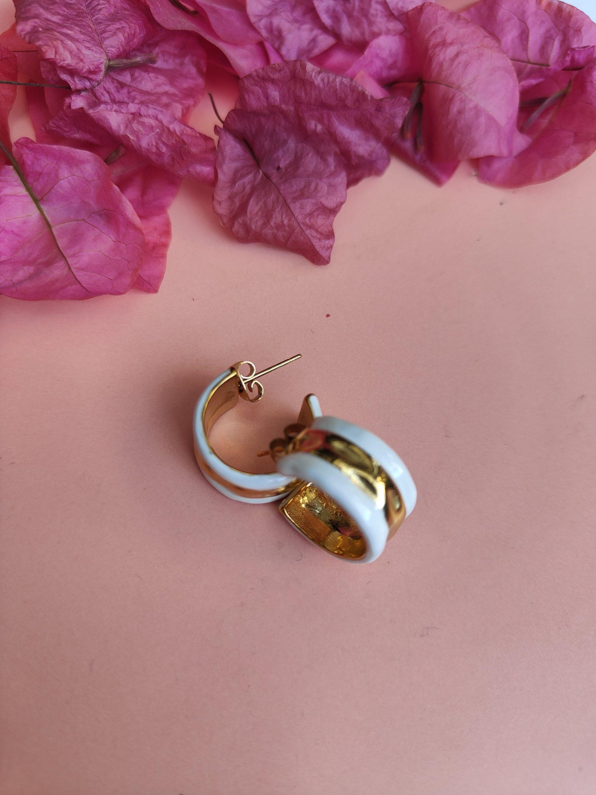 White Ring Studs image 0