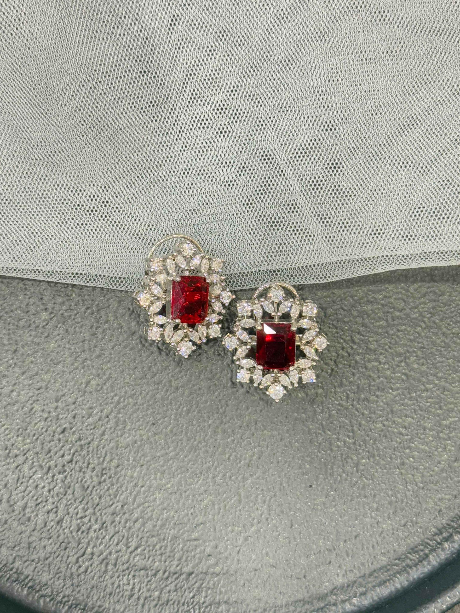 ASHWINI RED DIAMOND STUD image 0