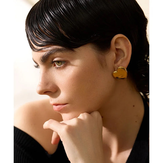 GOLDEN HEART STUDS image 0