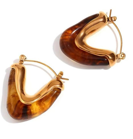 BROWN ENAMEL HOOPS image 0