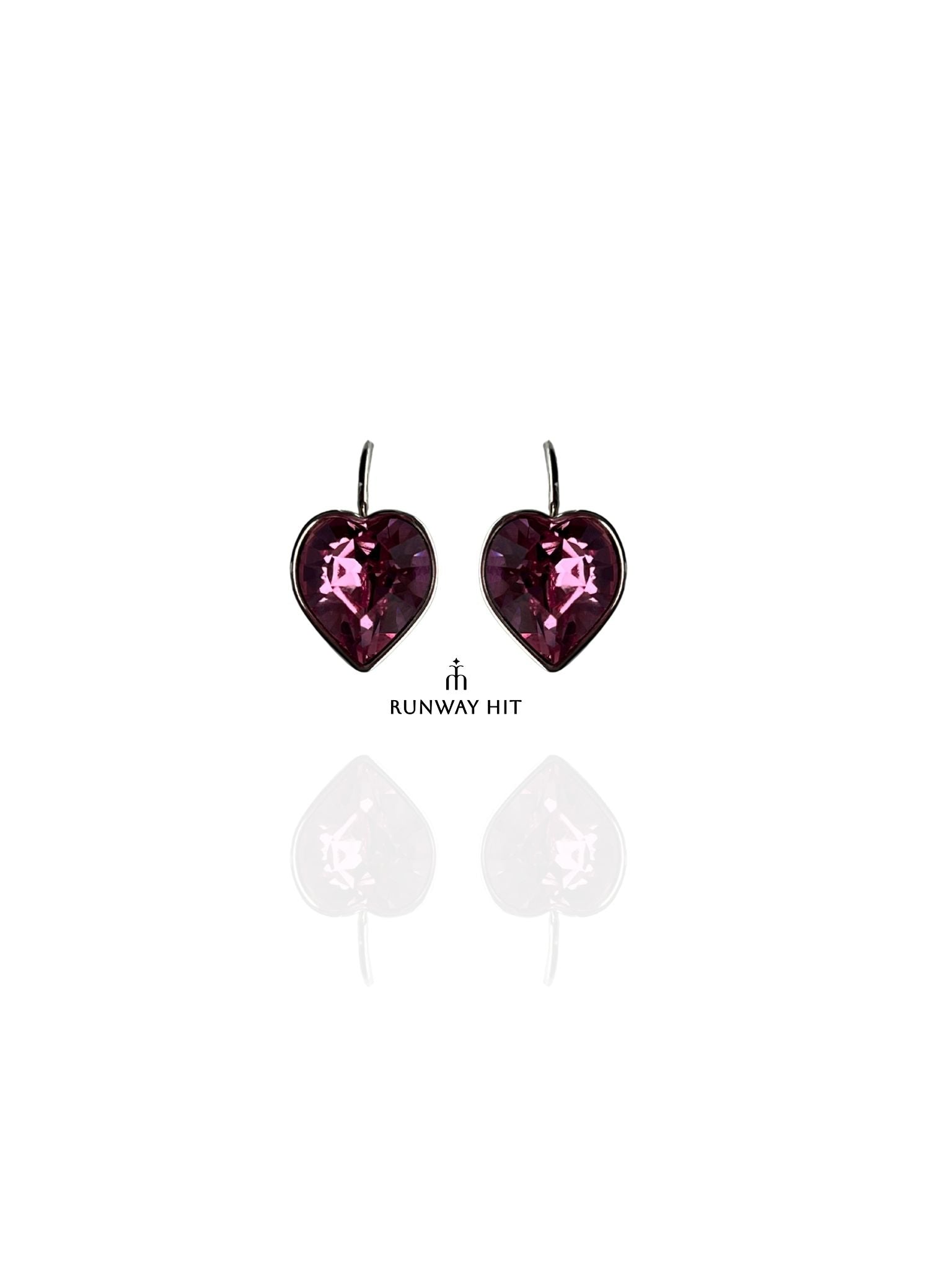 ASHTON PINK HEART SWAROVSKI EARRING