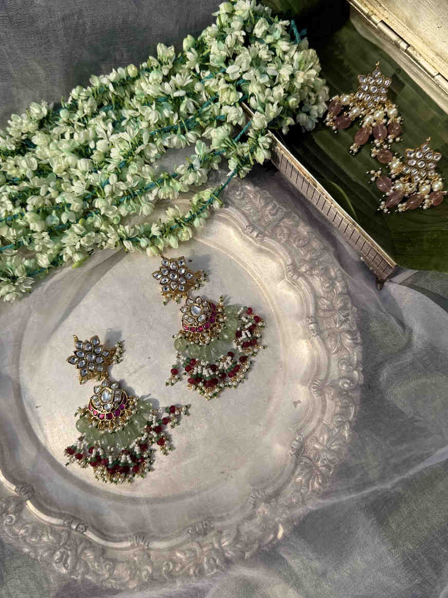 SHILPI RED MINAKARI EARRING