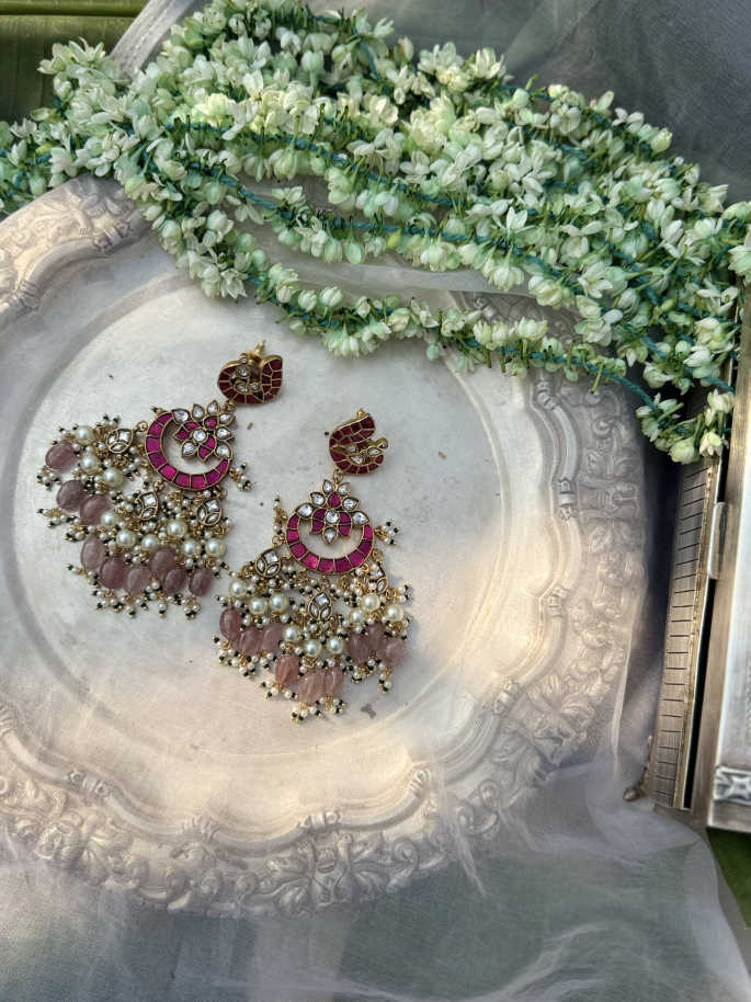 IRTIKA PINK LONG EARRING