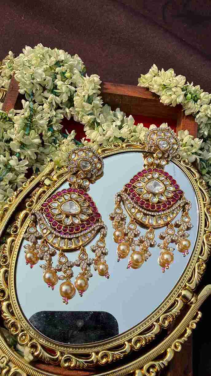 RASHA PINK POLKI CHAANDBALI