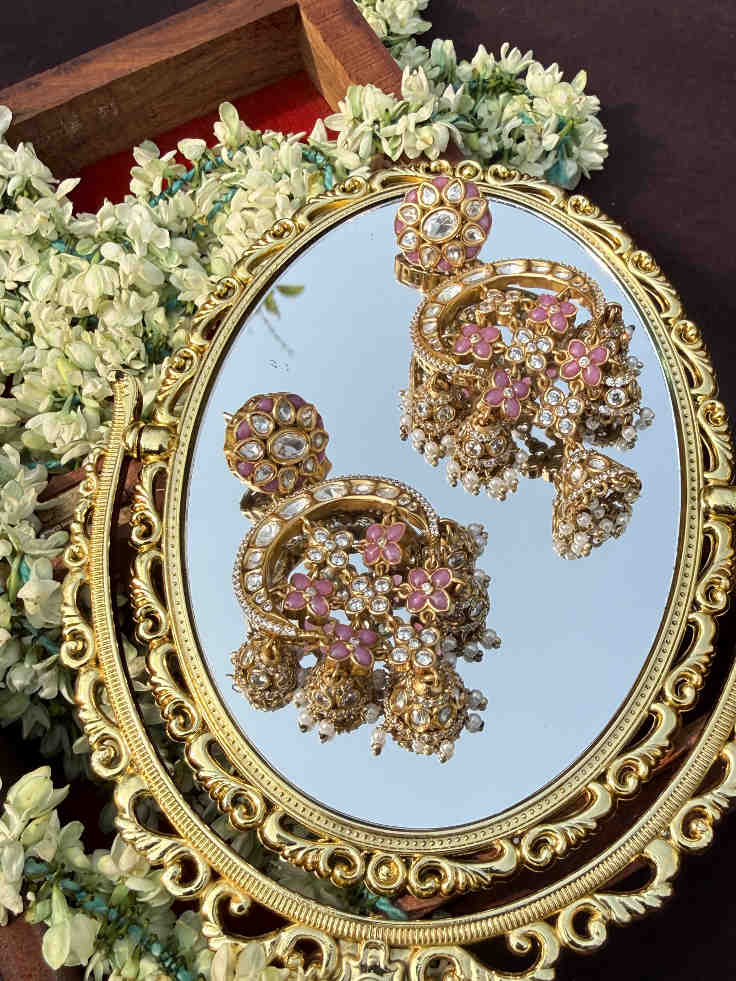 SURVI PINK POLKI EARRING