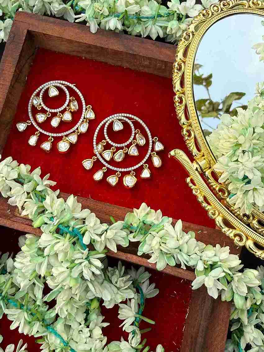 TANYA ROUND POLKI EARRING