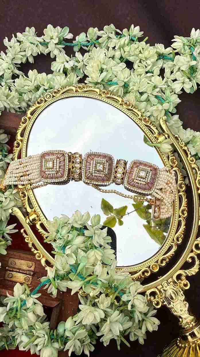 SHIVI PINK POLKI BRACELET