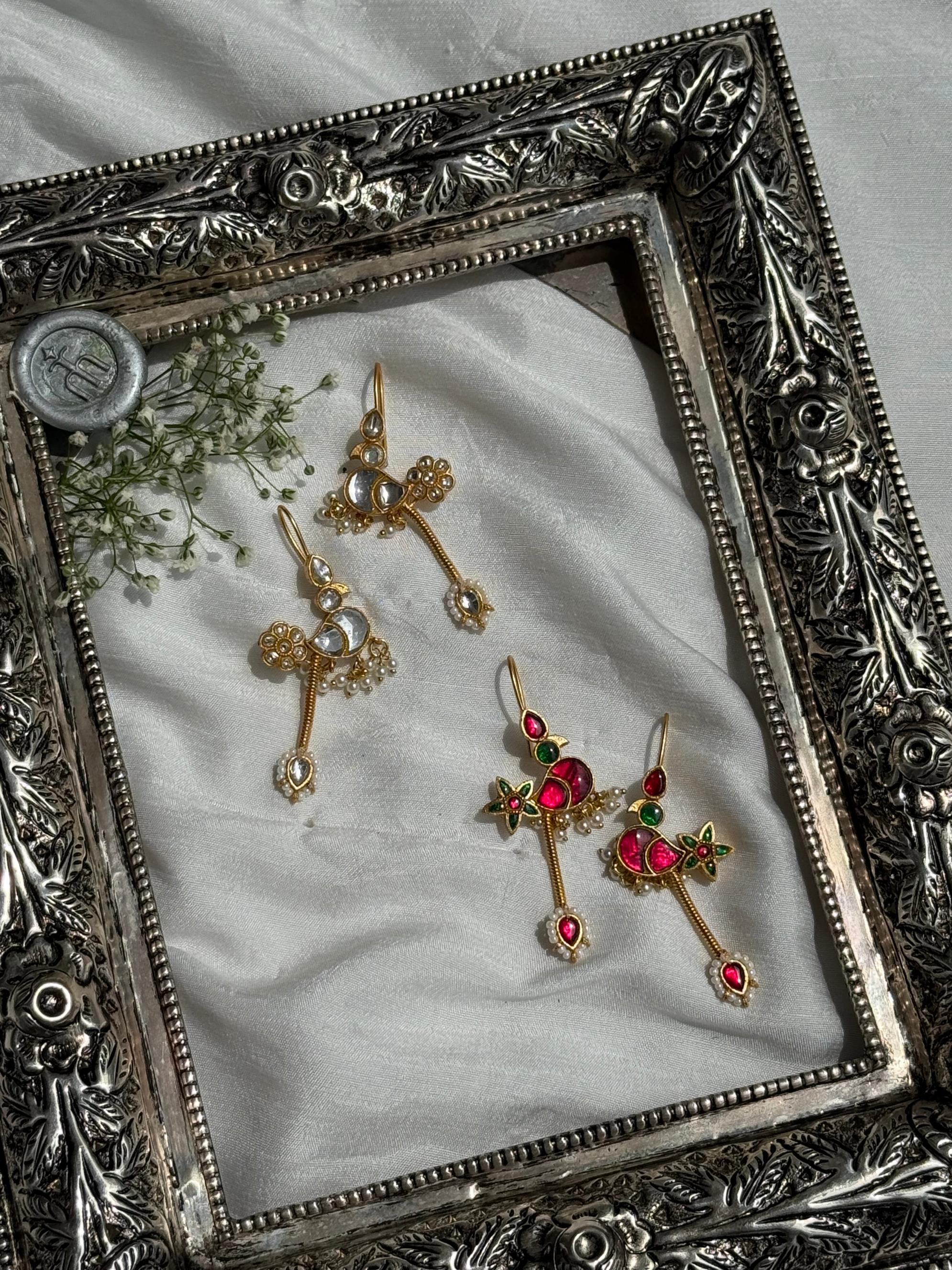 Nandini Kundan Cuff (Red+Green)