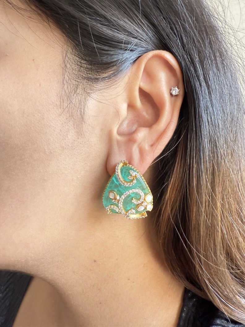 AKANSHA MINT GREEN STUD