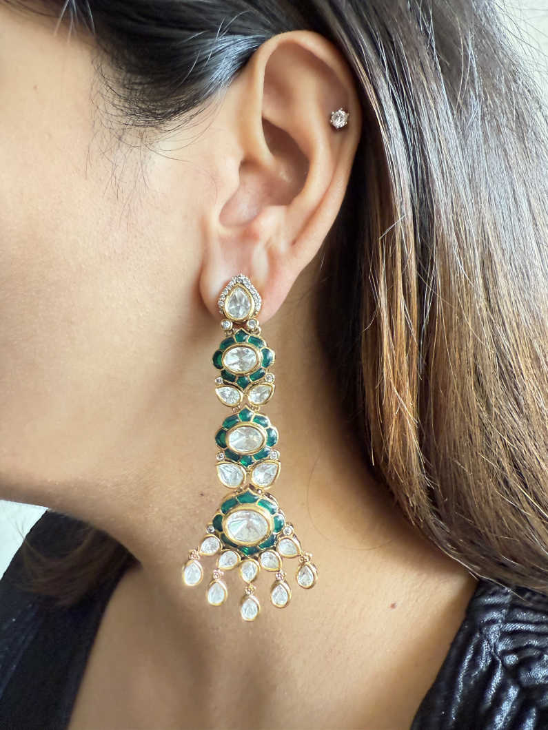 RISHI LONG POLKI EARRING