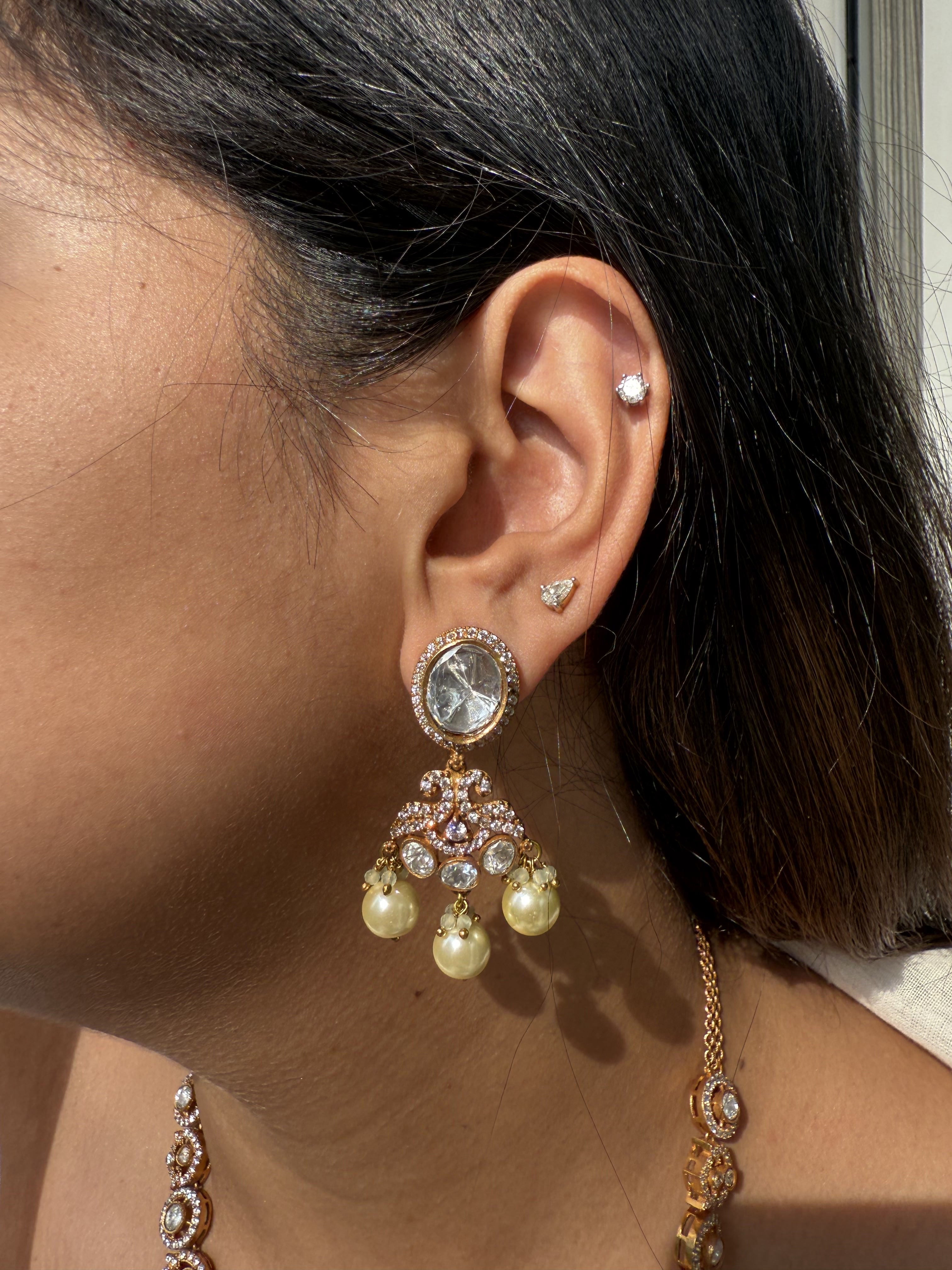 SHILA LONG MOISSANITE POLKI SET