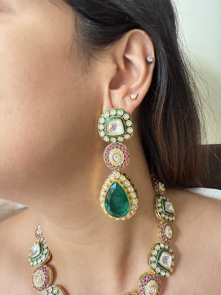 MOHINA LONG POLKI NECKLACE