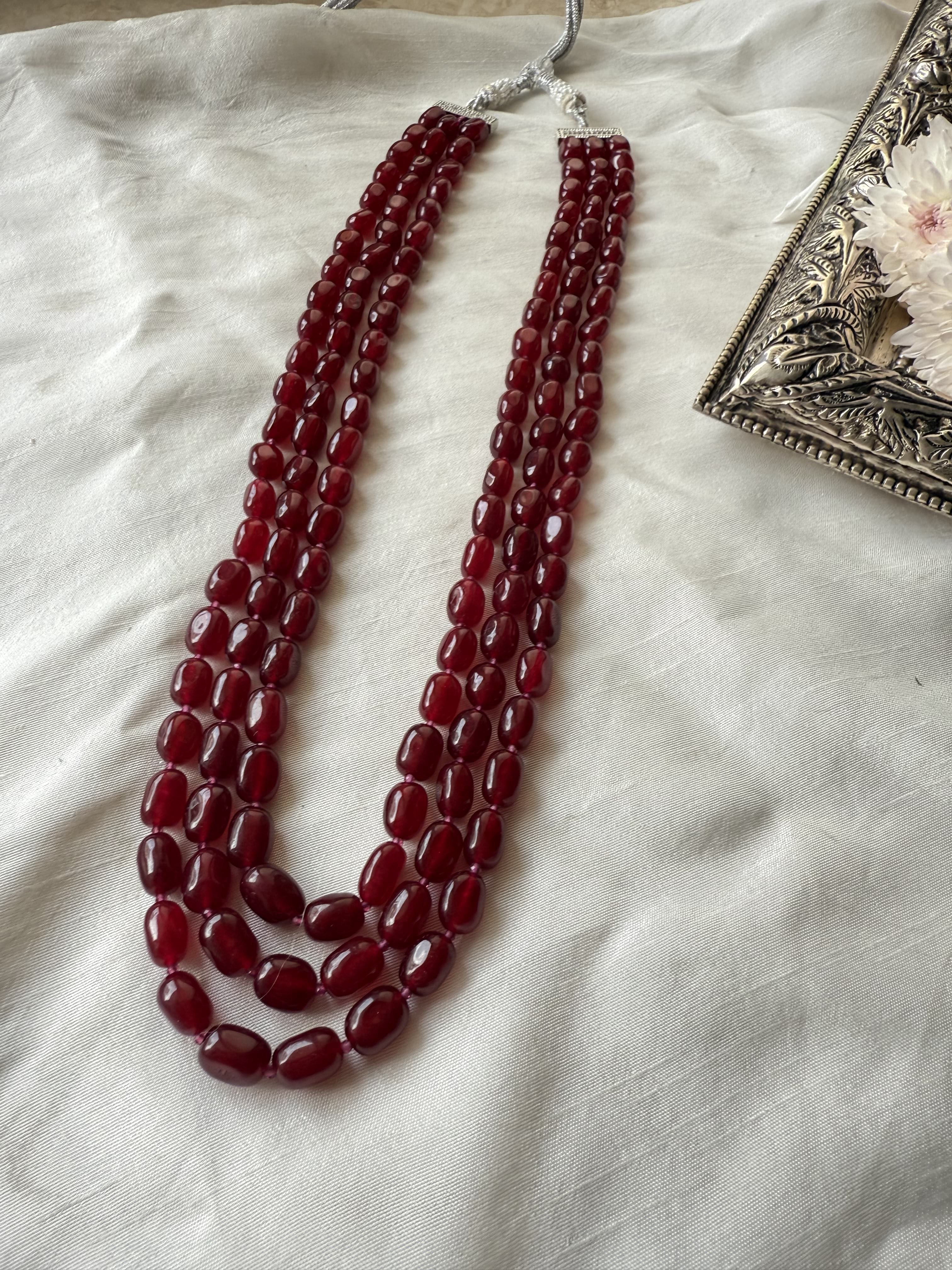 MINT RED 3 LAYERED MAALA