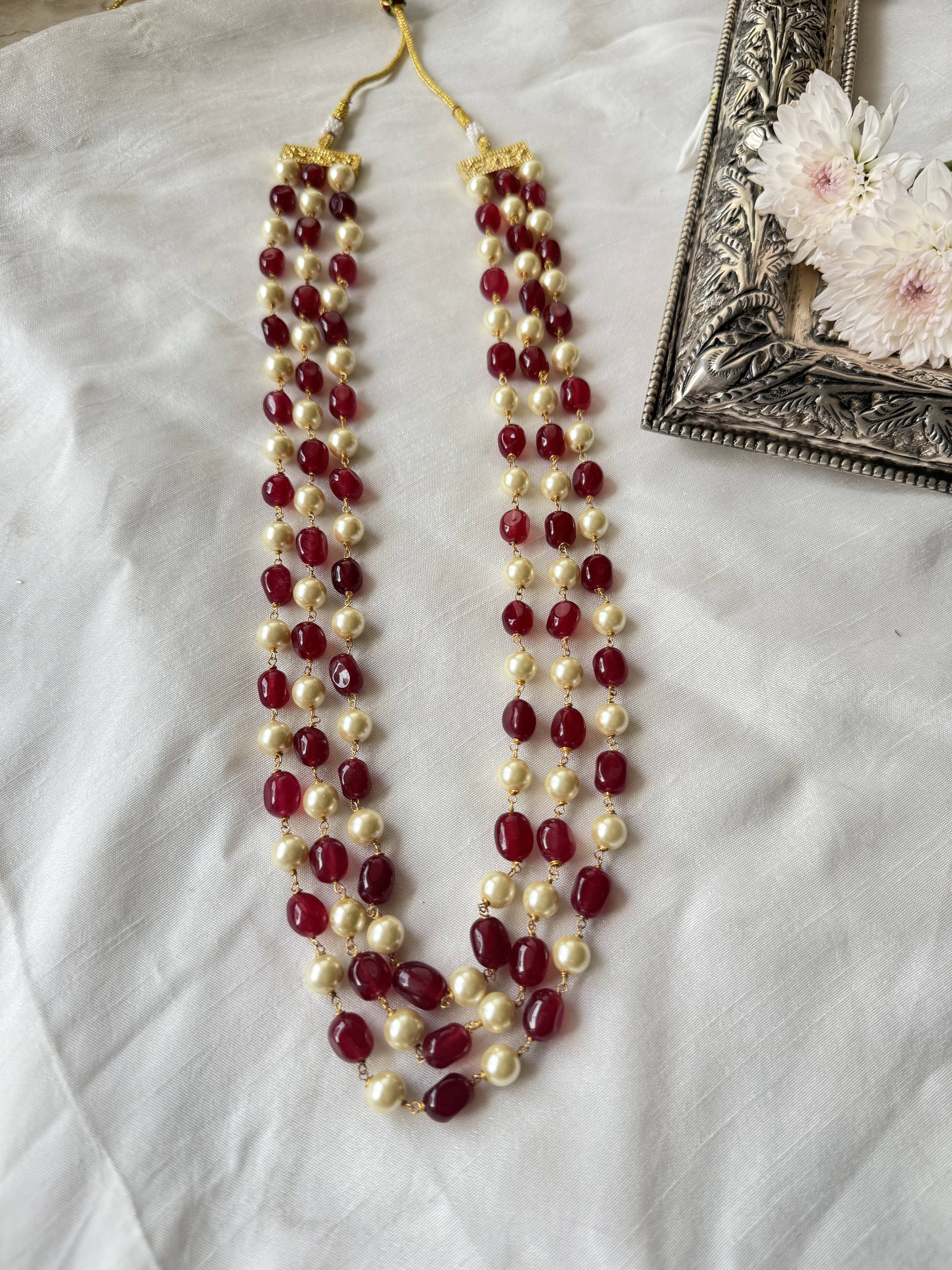 KAYA RED PEARL MALA
