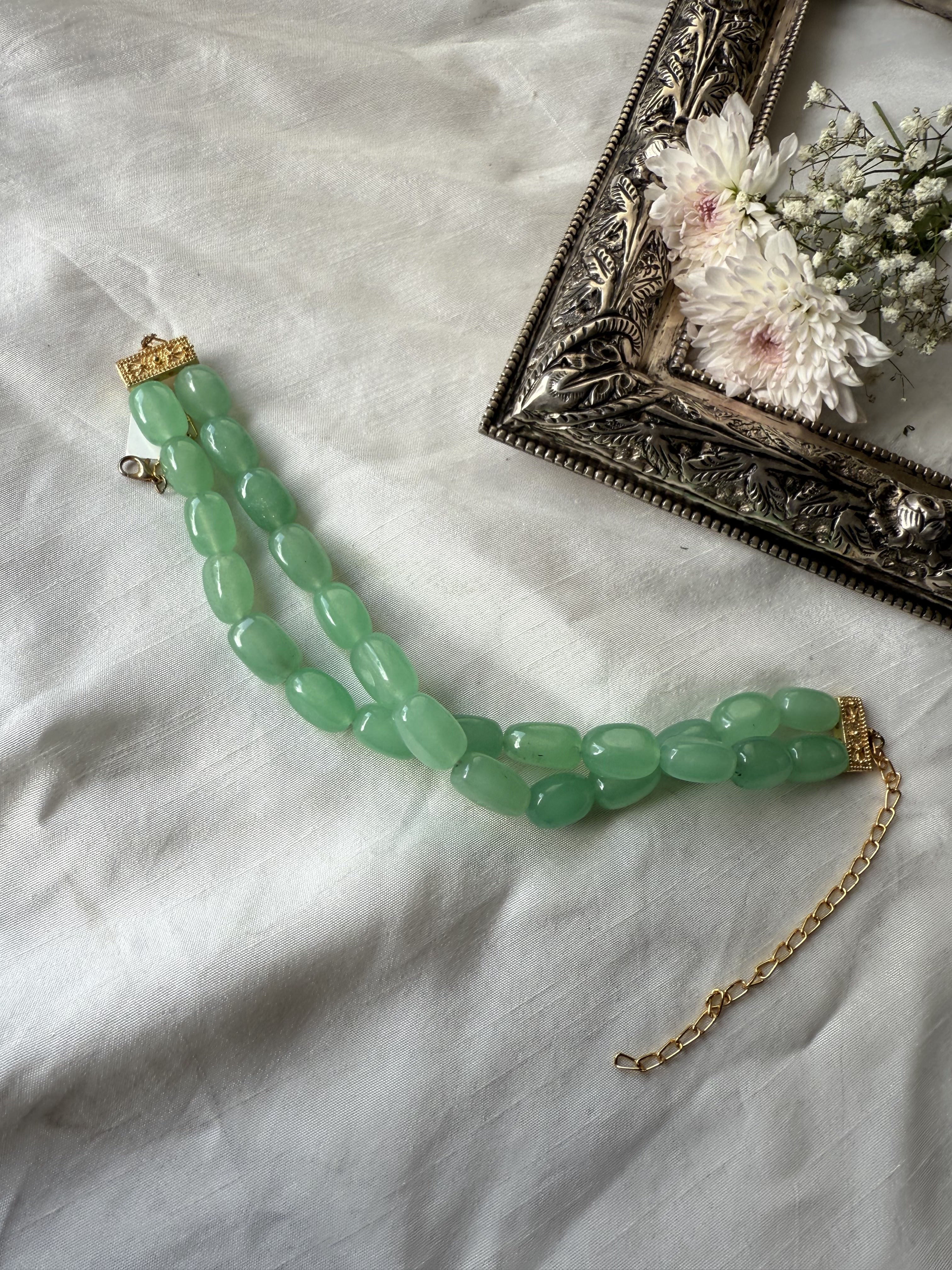 MINT GREEN 2 LINE CHOKER