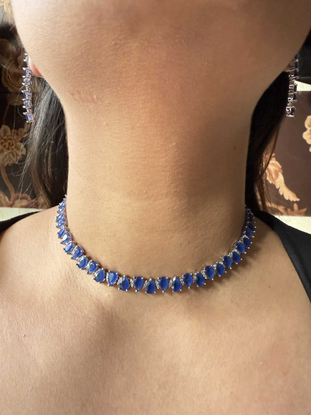ELLISHA BLUE CHOKER SET