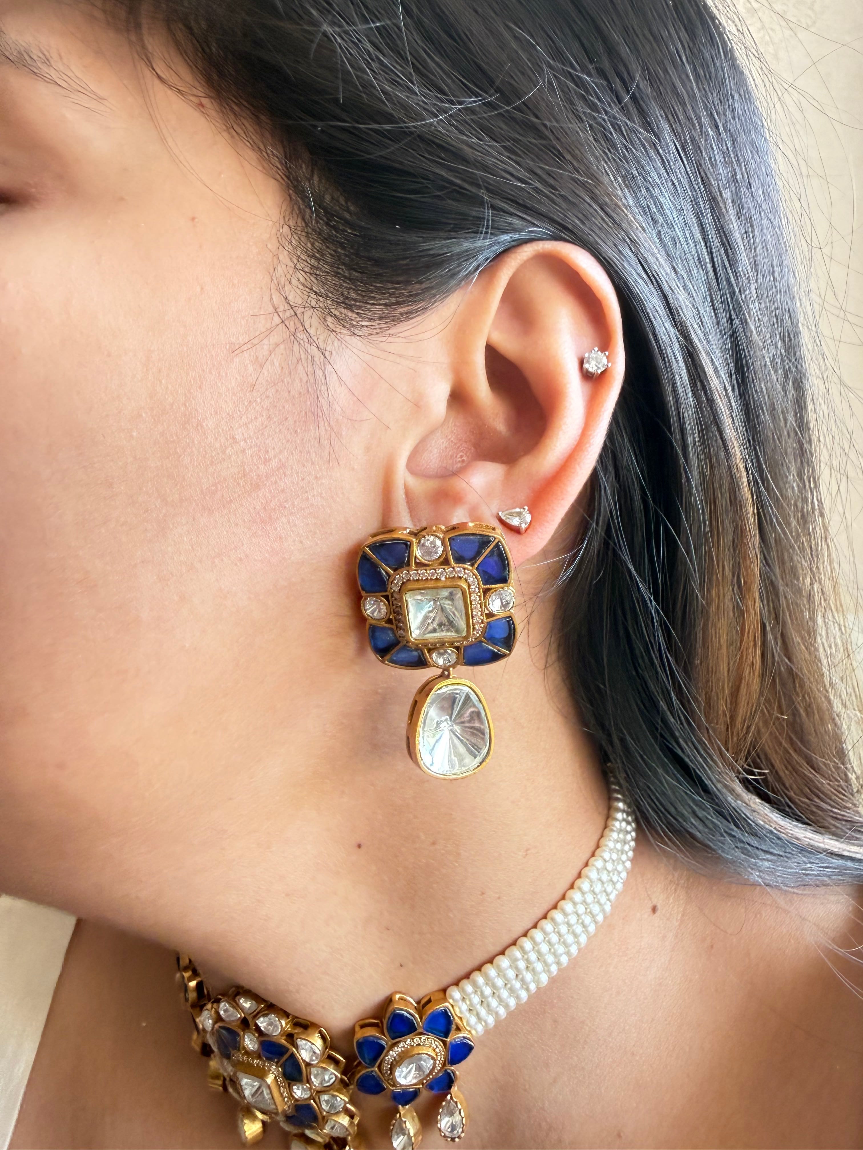 JAYASHREE BLUE POLKI SET