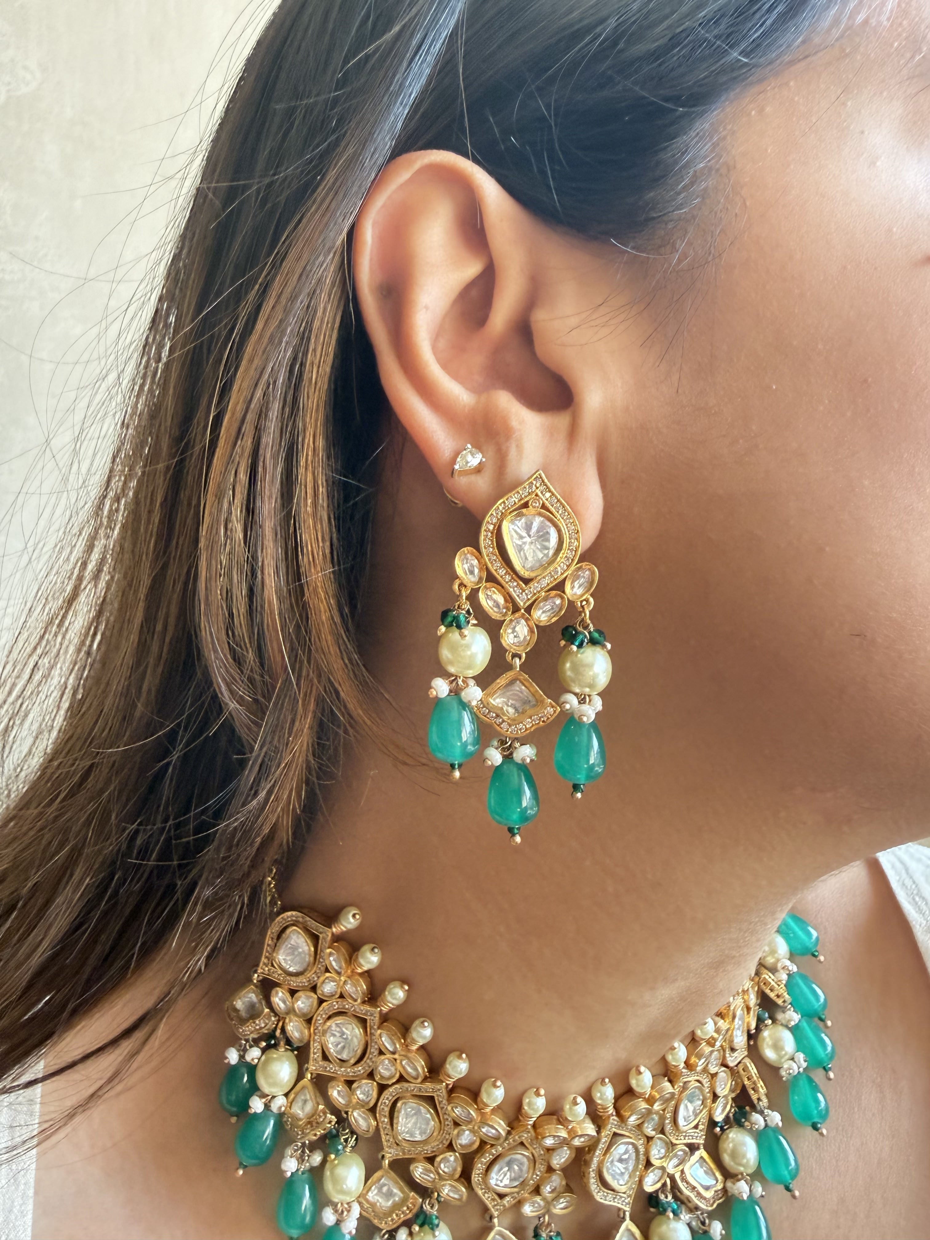 URMI GREEN POLKI SET