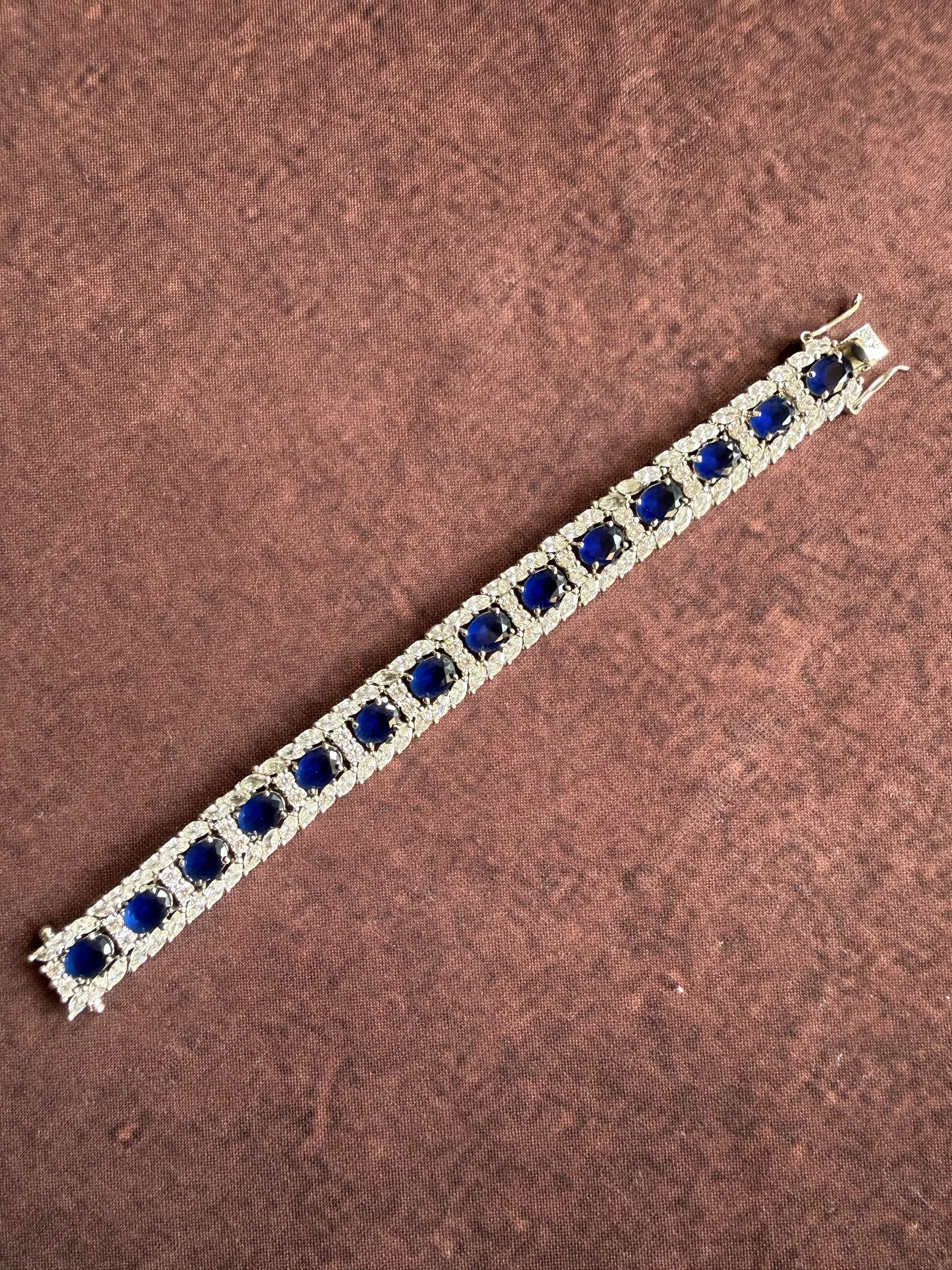 TANYA BLUE TENNIS BRACELET