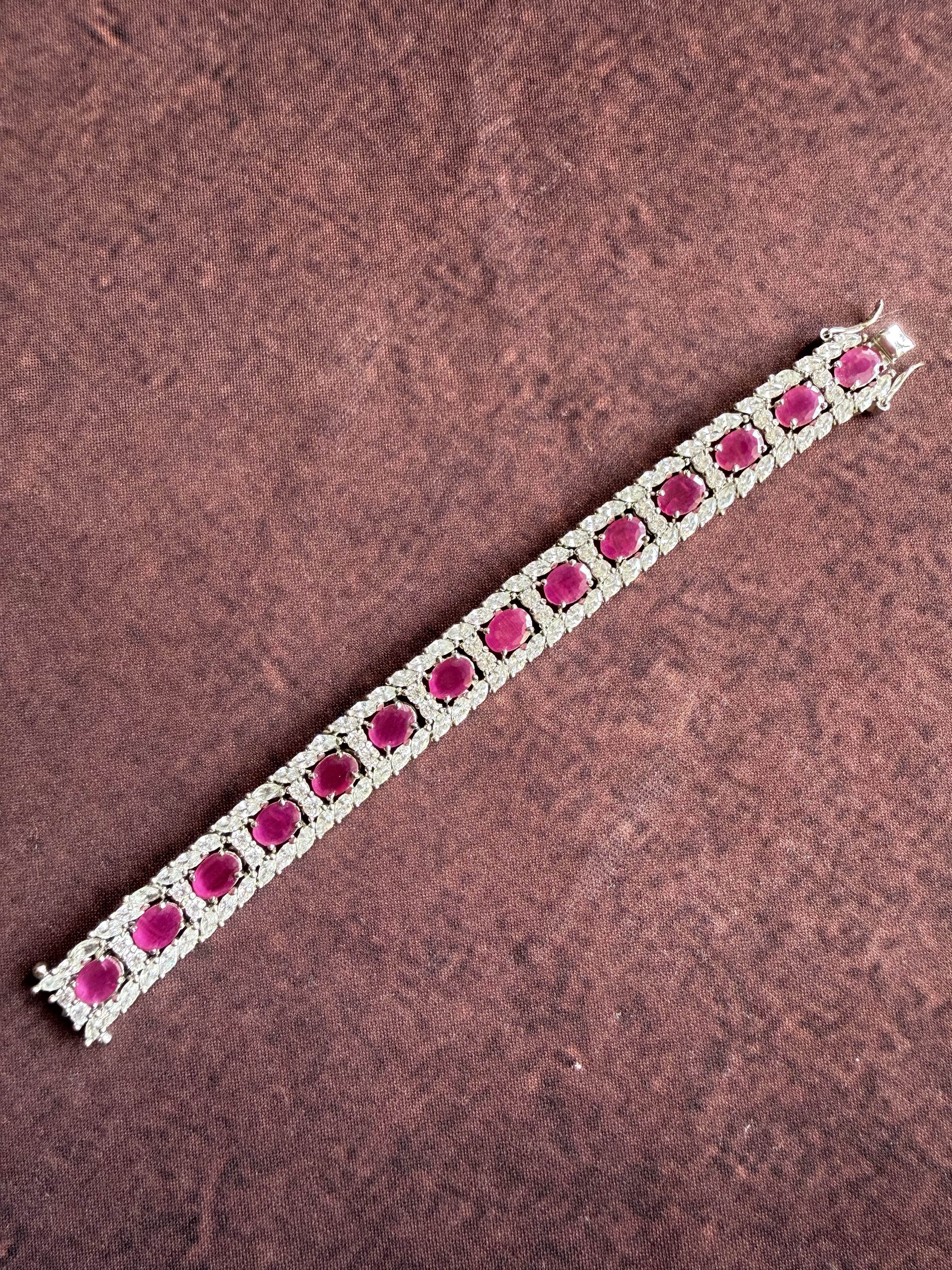 TANYA PINK TENNIS BRACELET