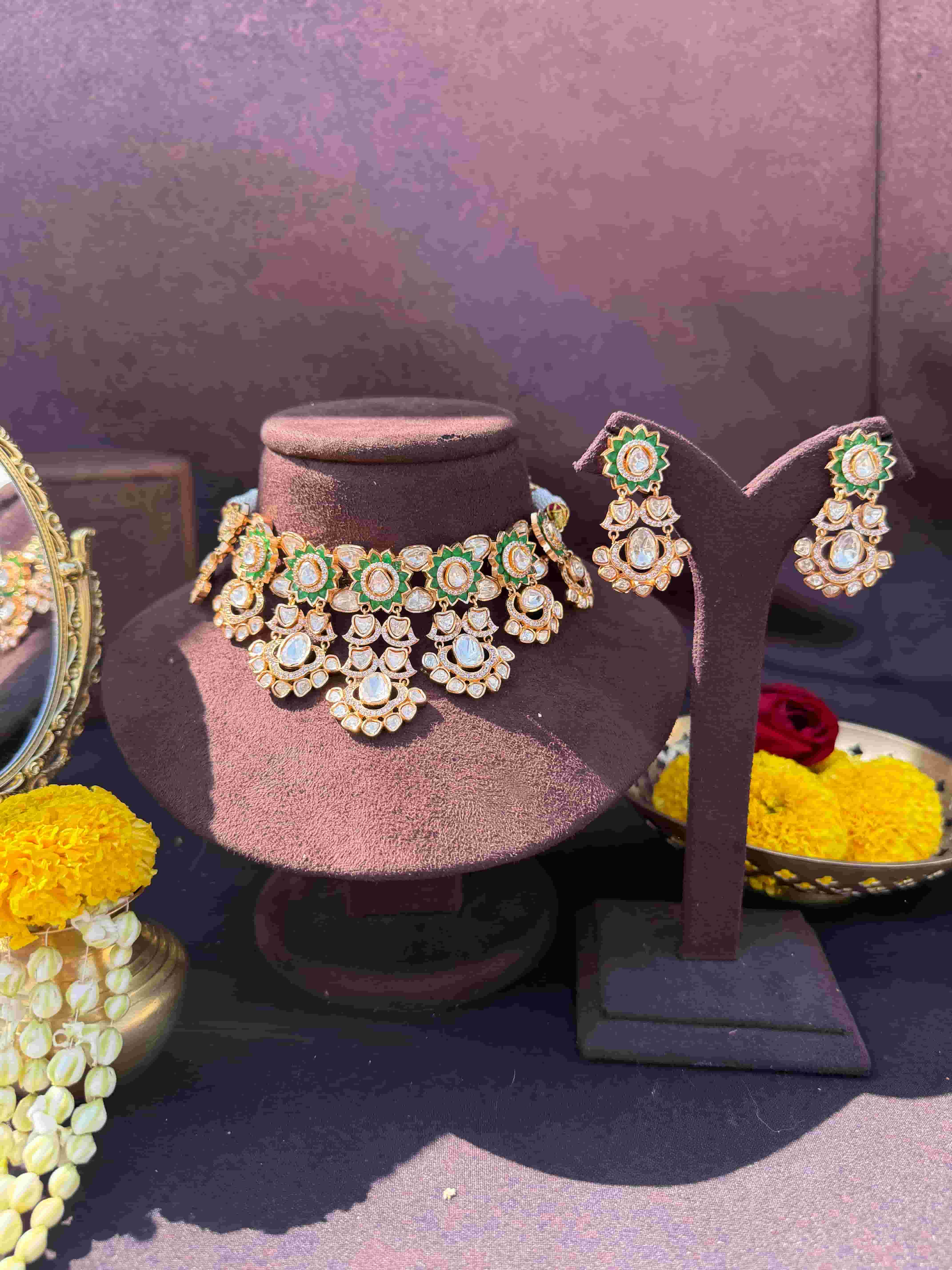 SAWARIYA MOISSANITE POLKI NECKLACE SET