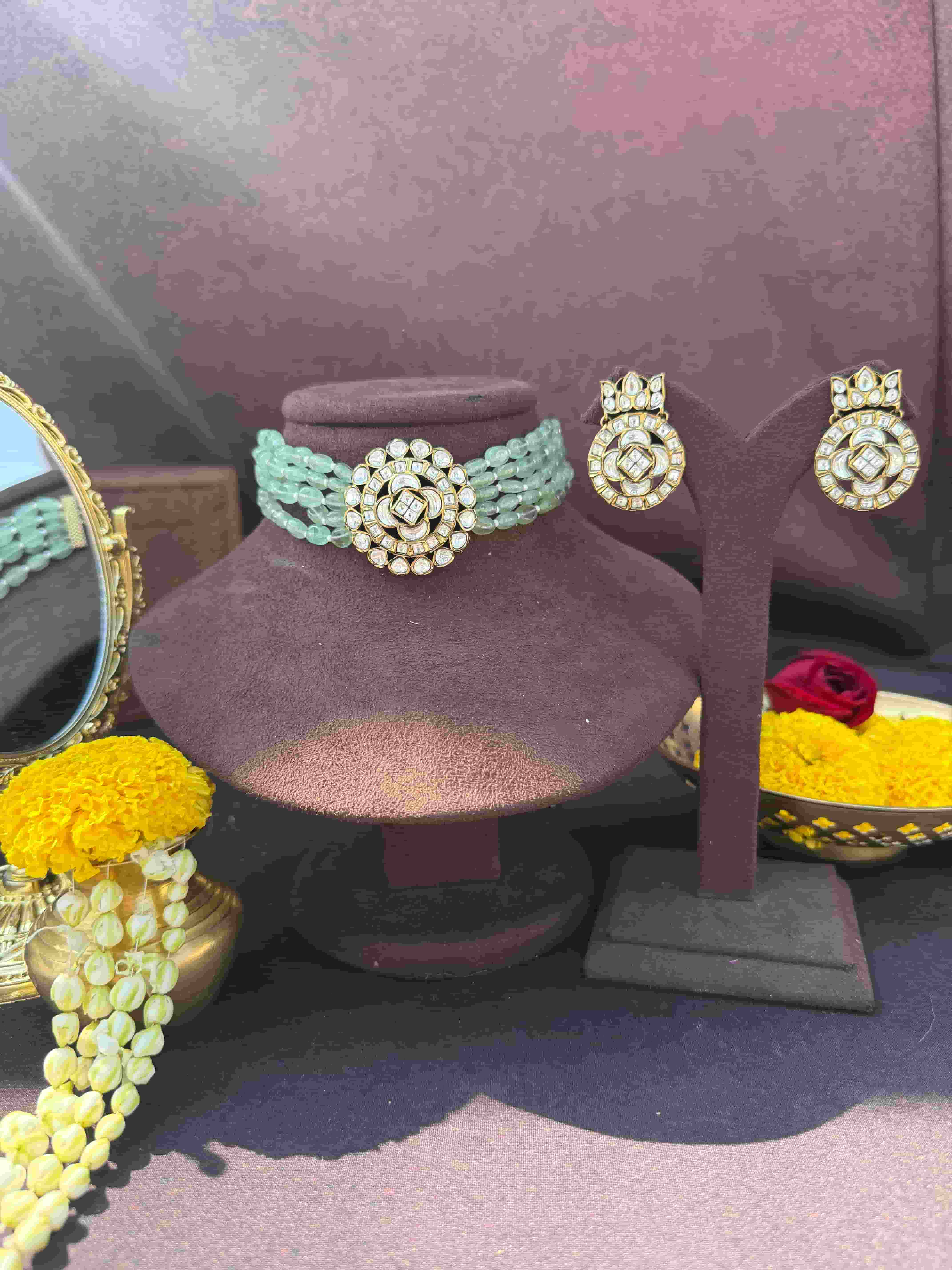 LAANVI MINT GREEN CHOKER SET