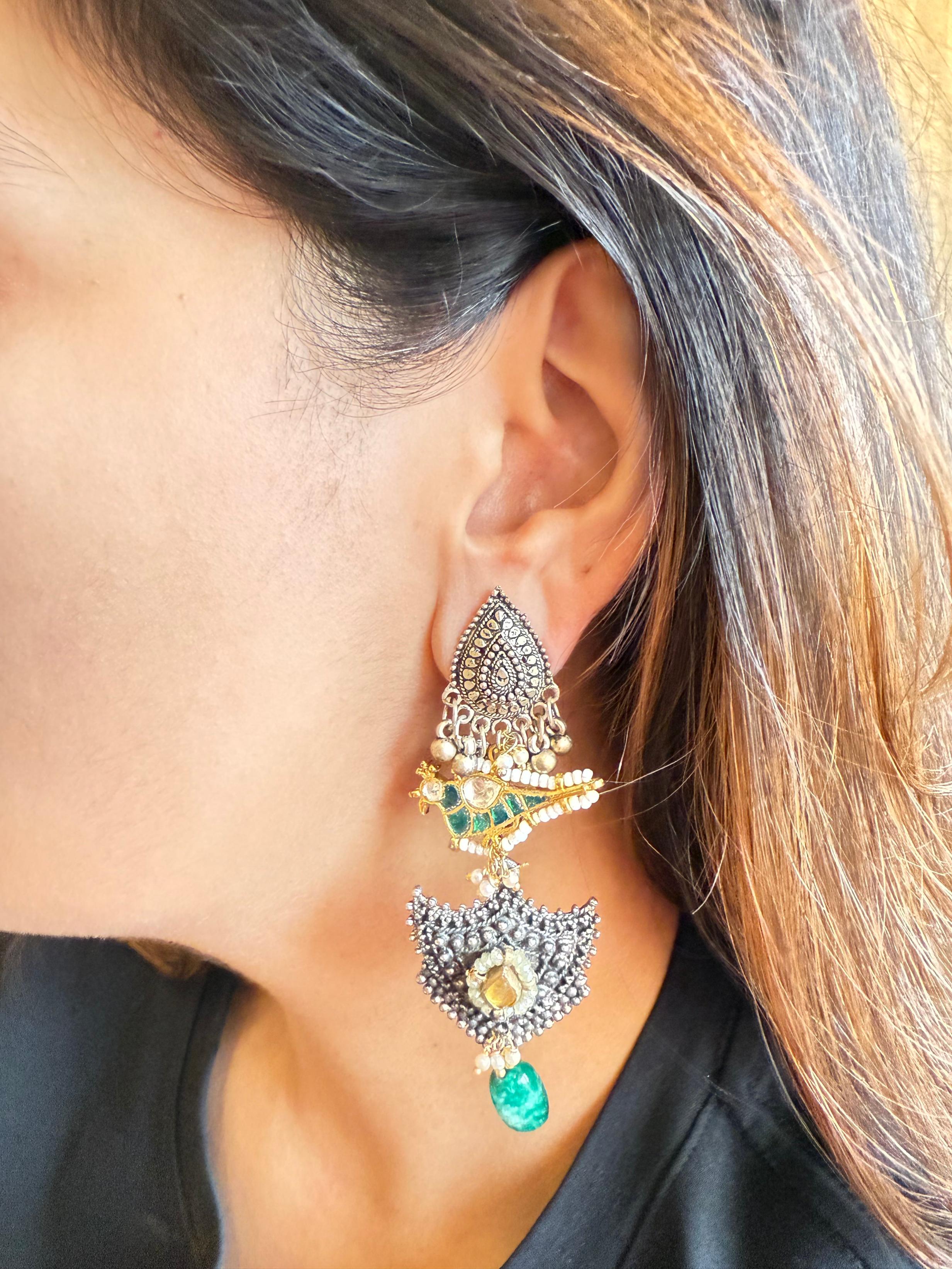 Mehnaaz Silver Earring