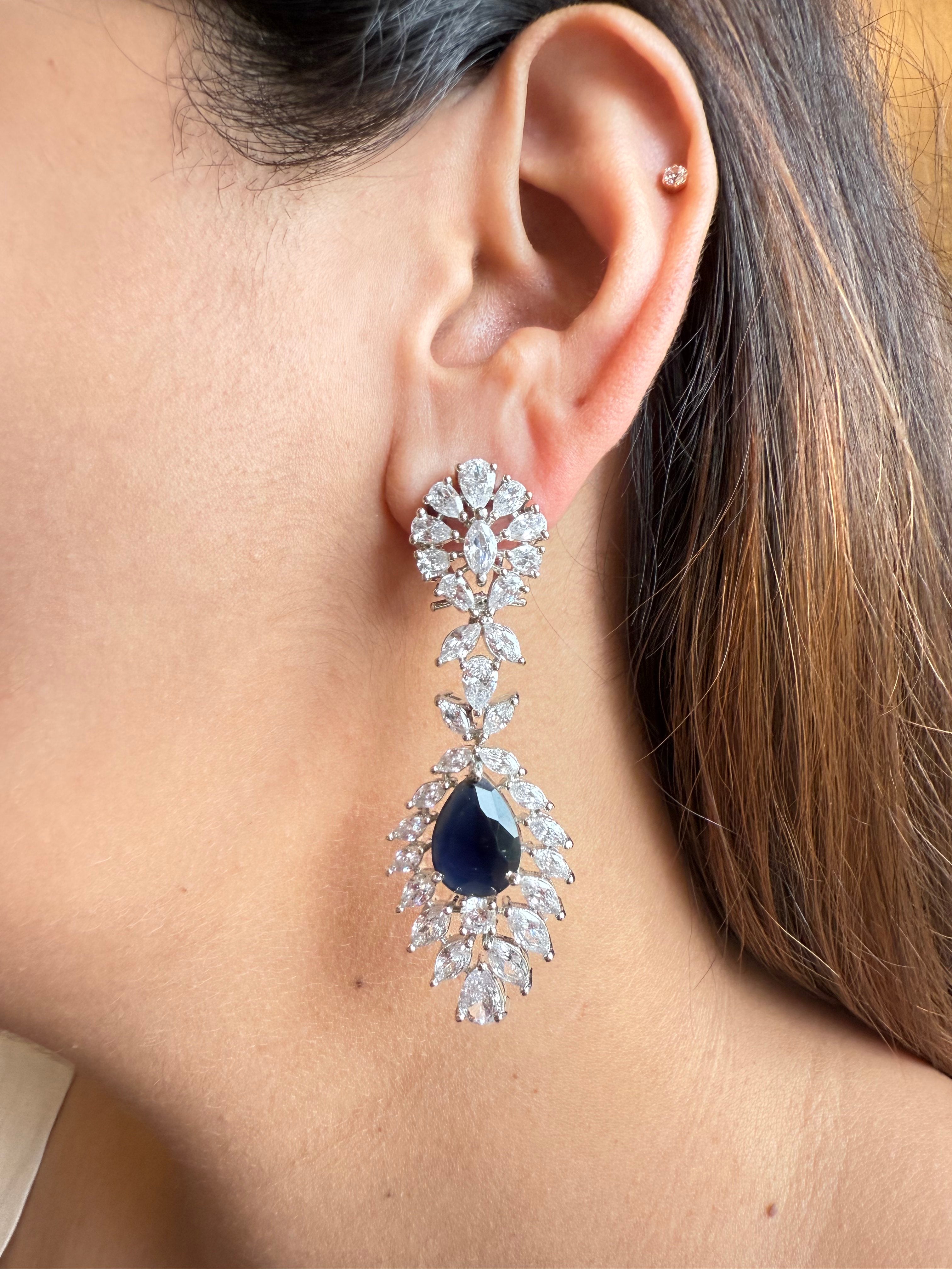 Hazoor Diamond Earring (Blue)