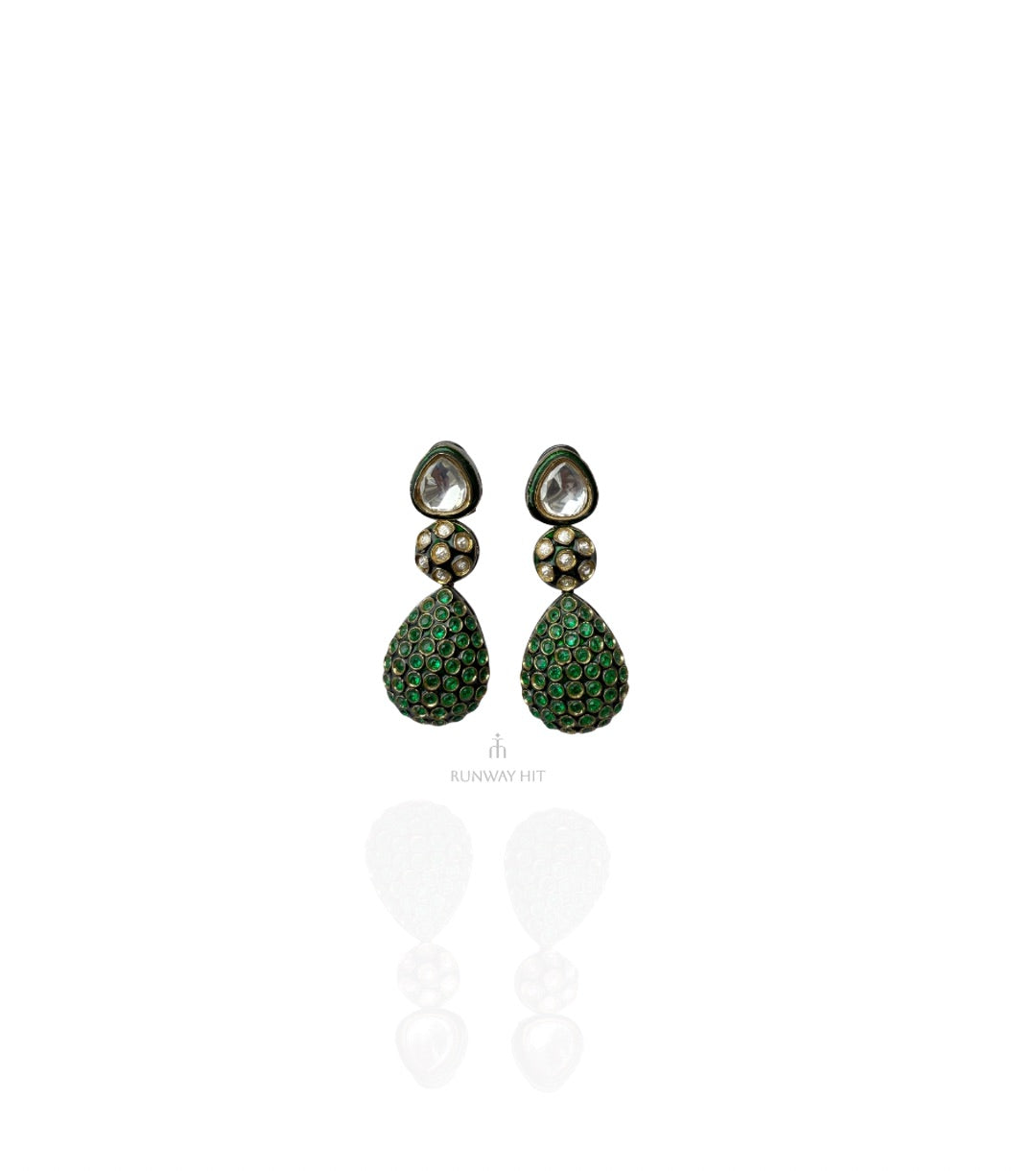 SUNIDHI GREEN POLKI EARRING