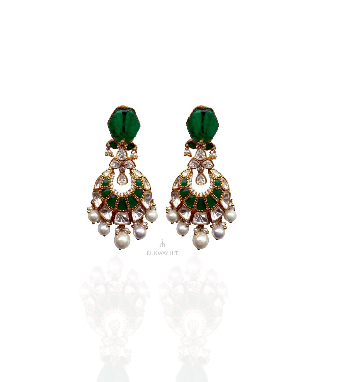 HUMAIRA POLKI GREEN EARRING