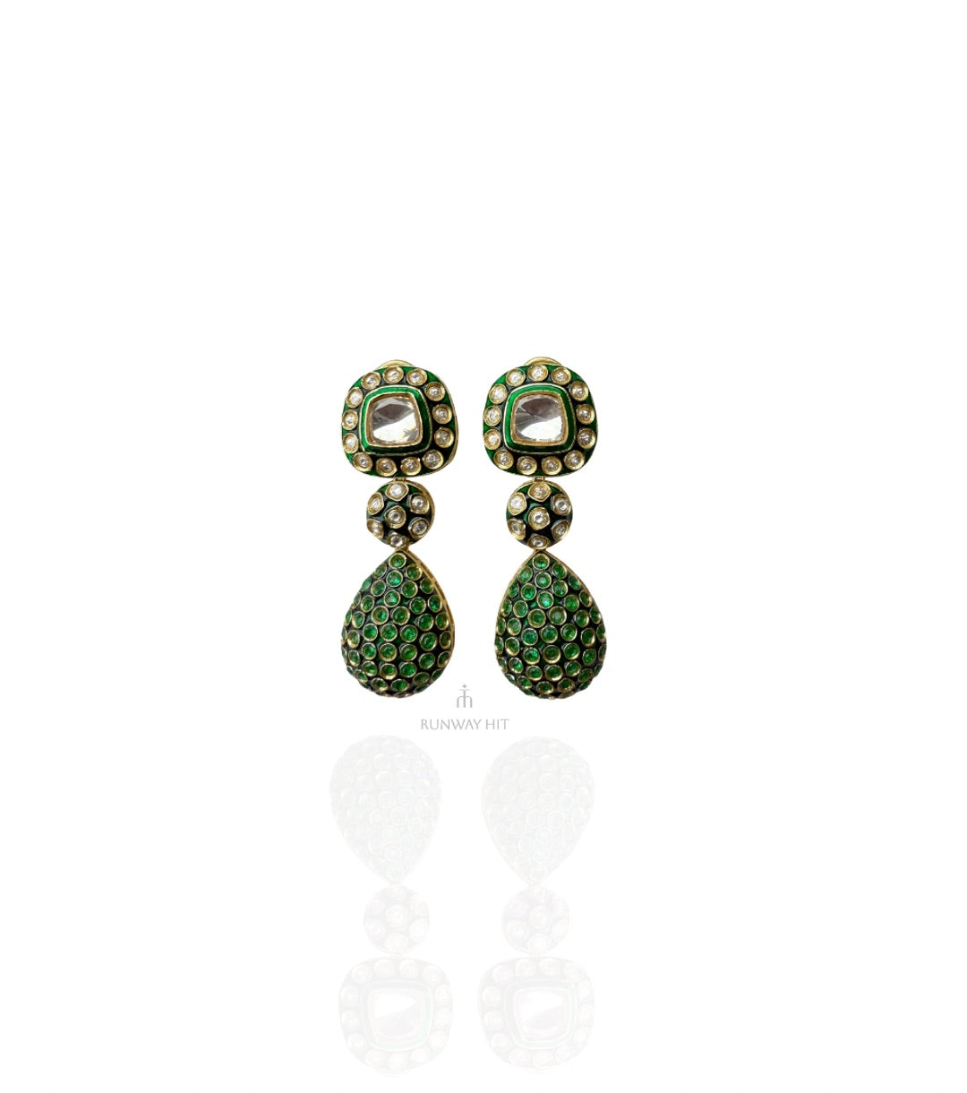 JAYASHREE GREEN POLKI EARRING