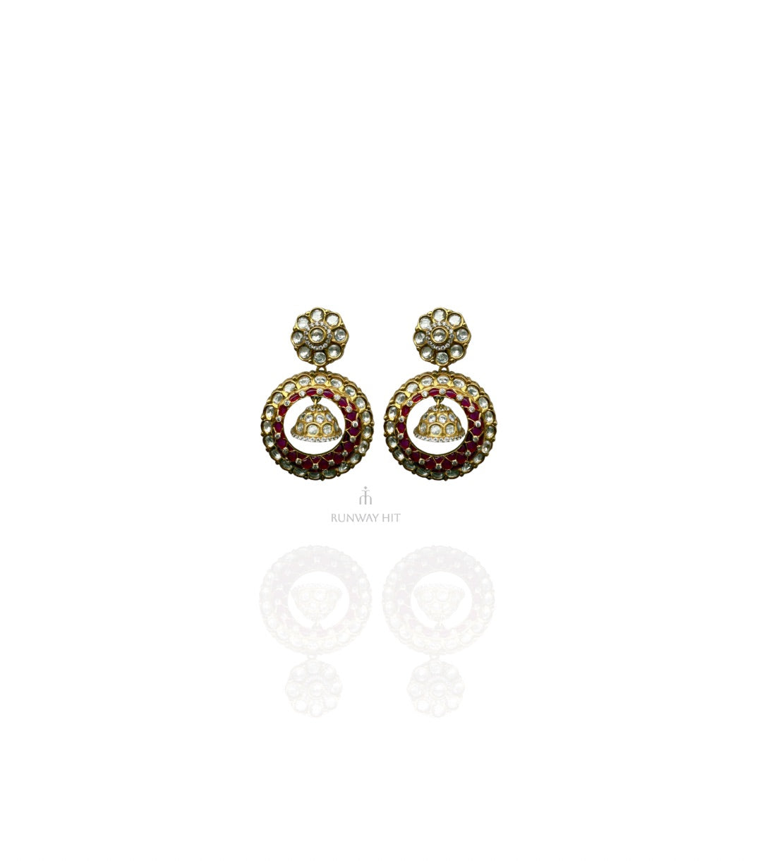 Vaani Red Polki Earrings