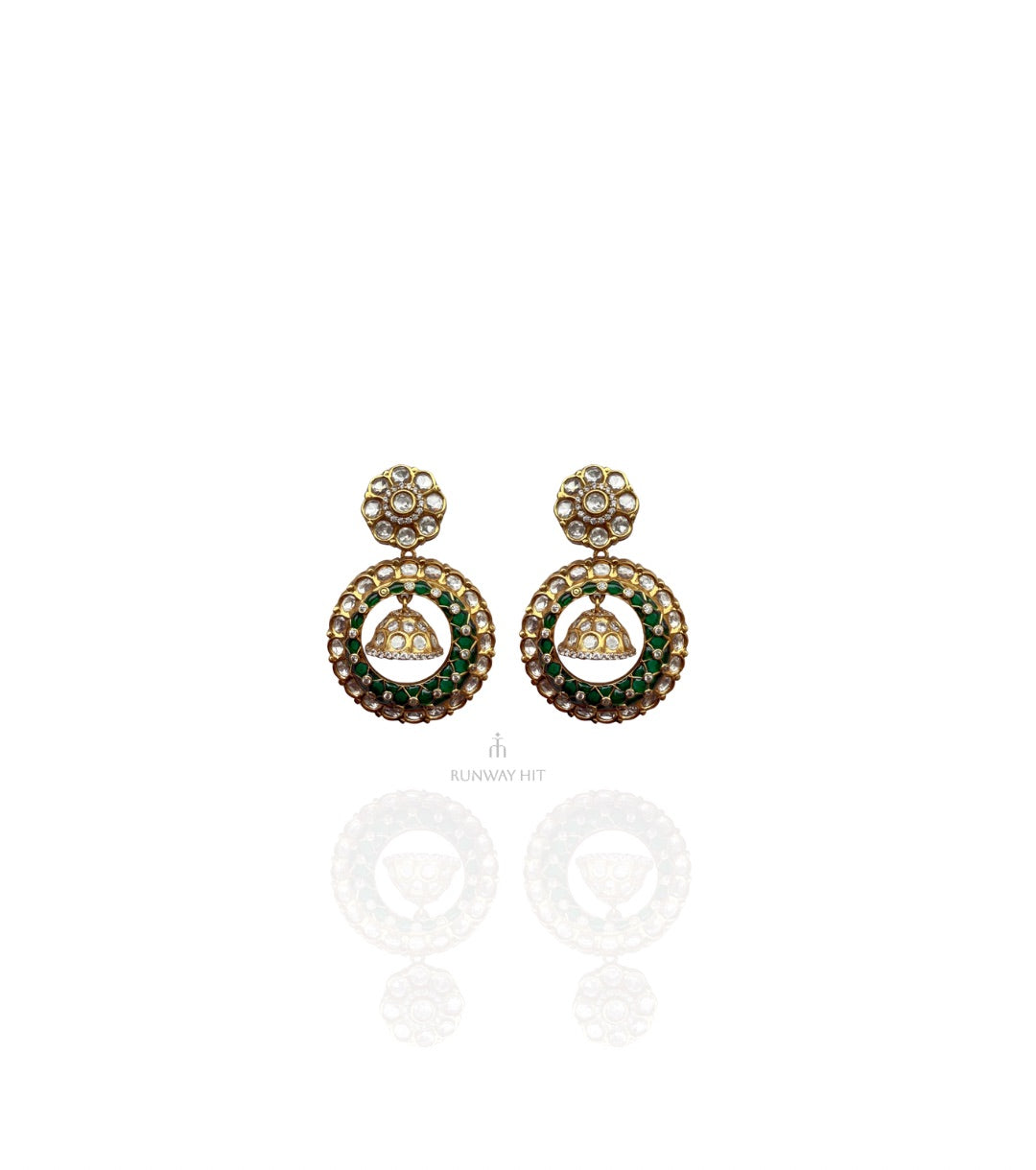Vaani GREEN Polki Earrings