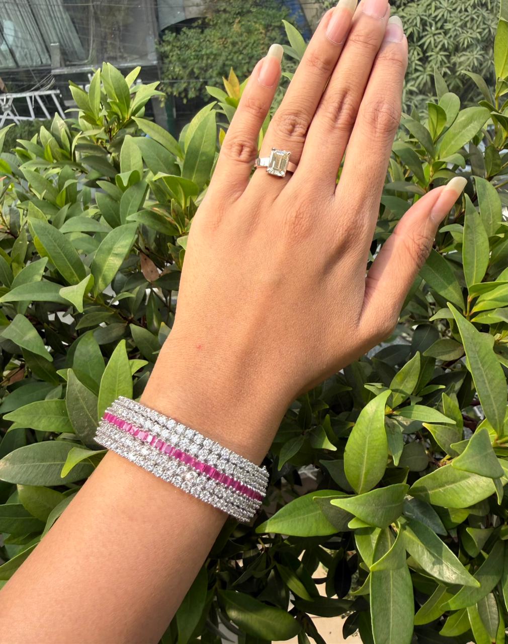 SKYLAR PINK DIAMOND KADA BRACELET