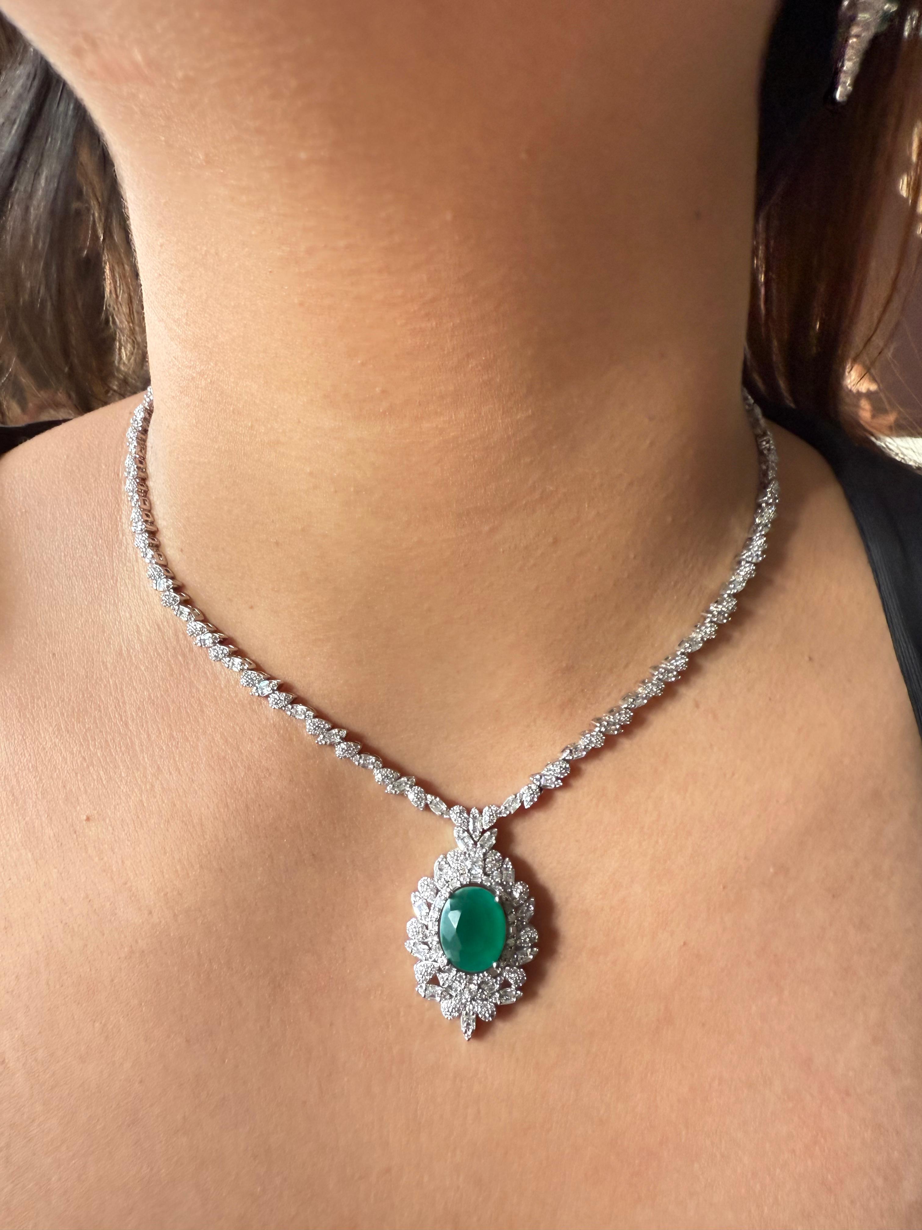 FLORA MINT GREEN NECKLACE SET