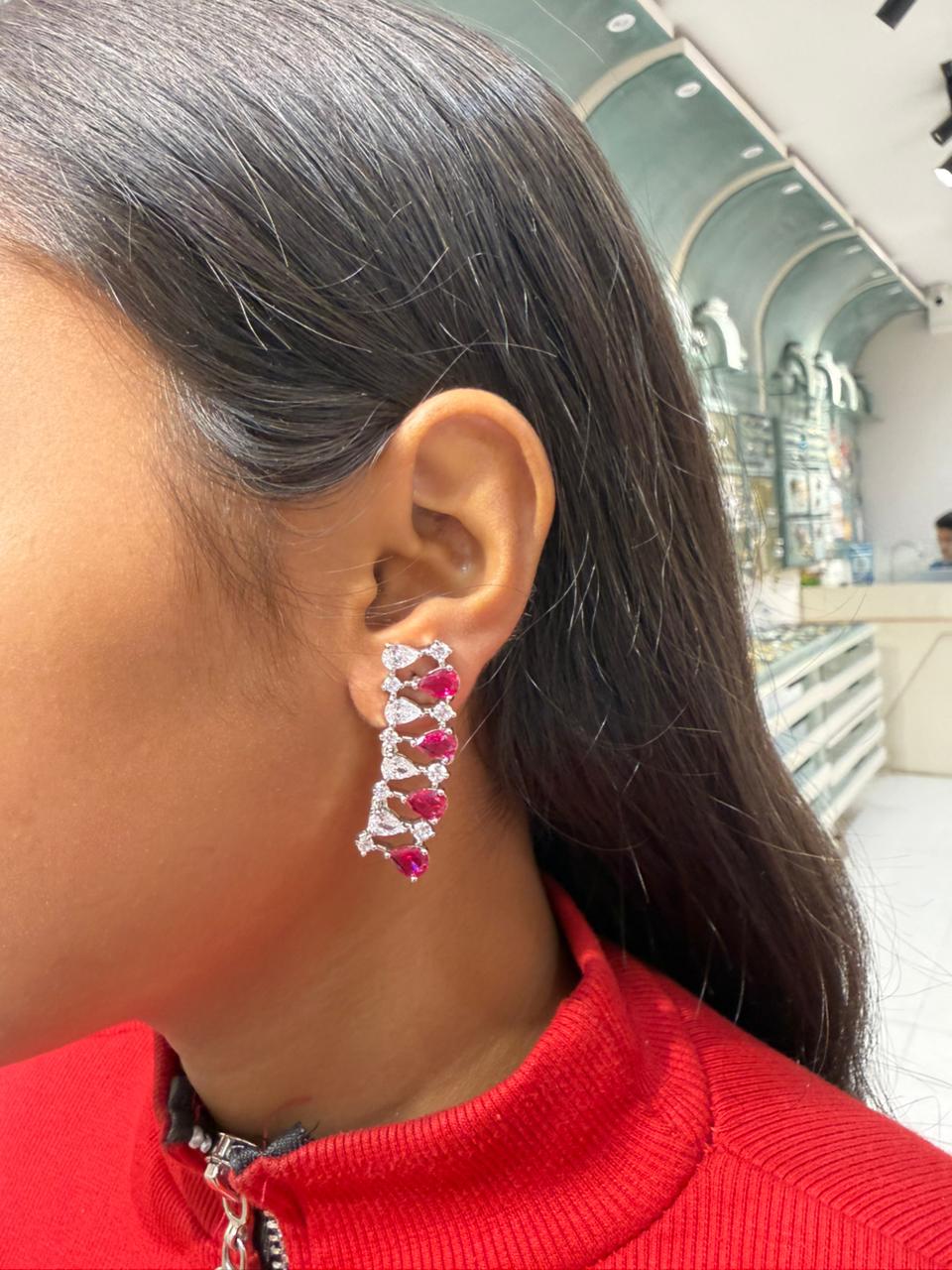 CASEDY RED DIAMOND EARRING