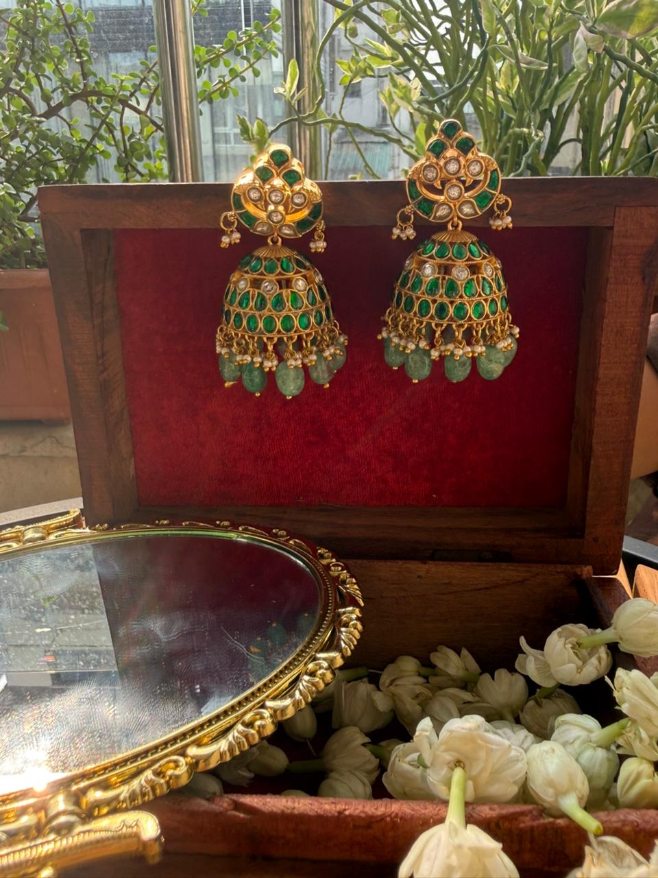 JASMINE GREEN JHUMKA