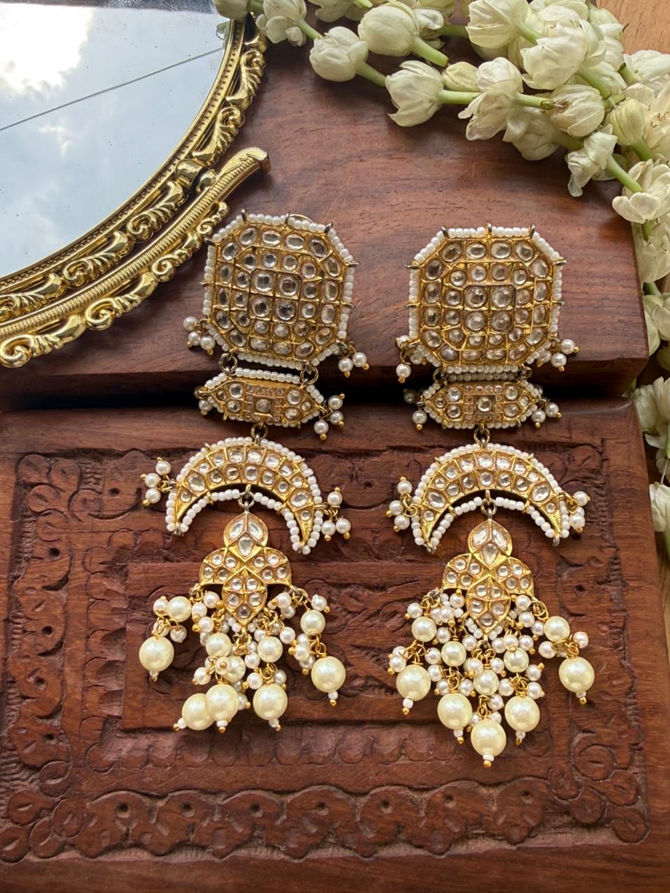 SARAYA POLKI LONG EARRING