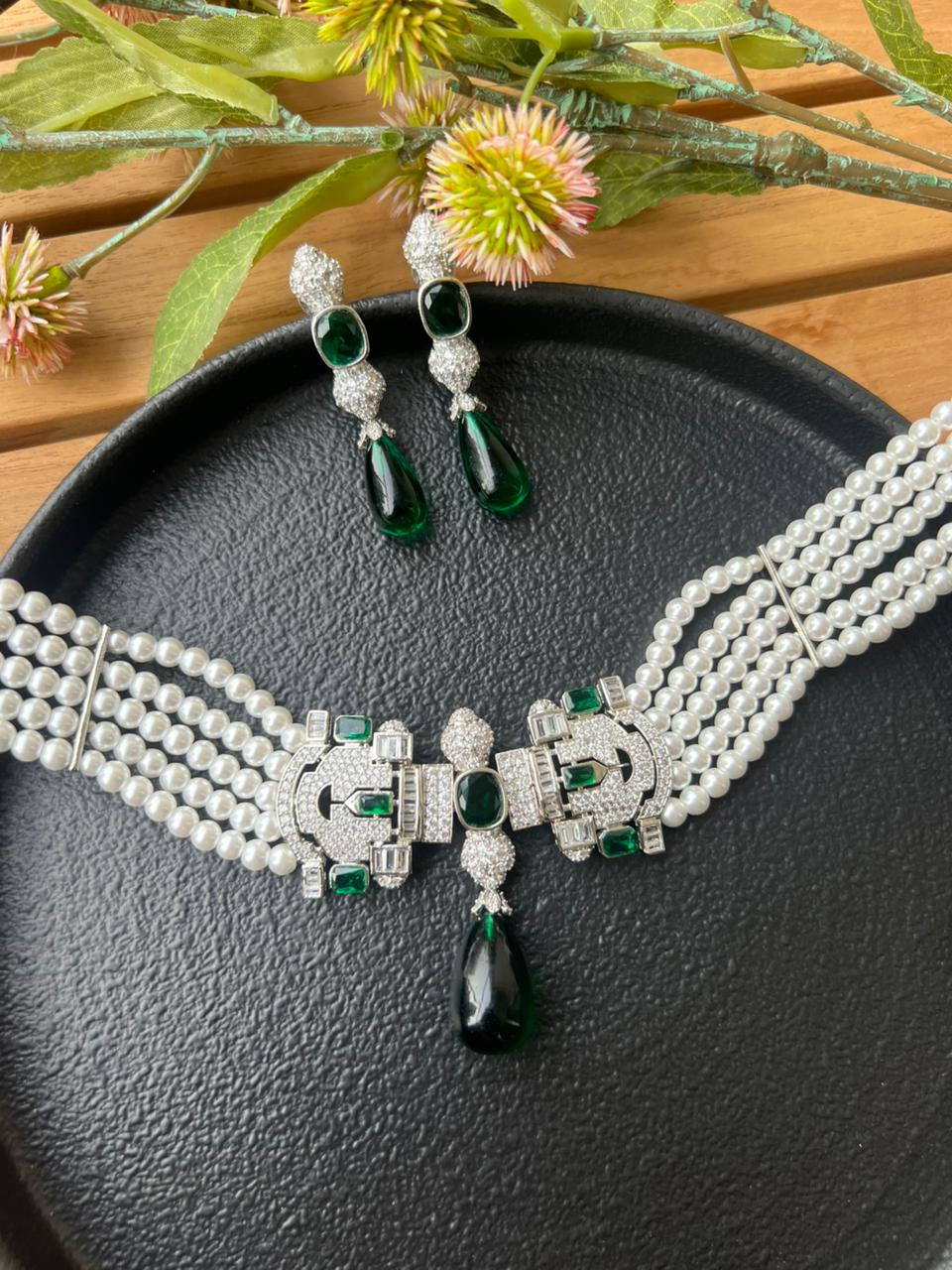 maya pearl choker set