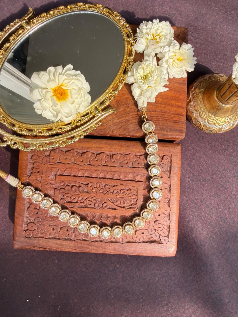 ANA MOISSANITE POLKI NECKLACE