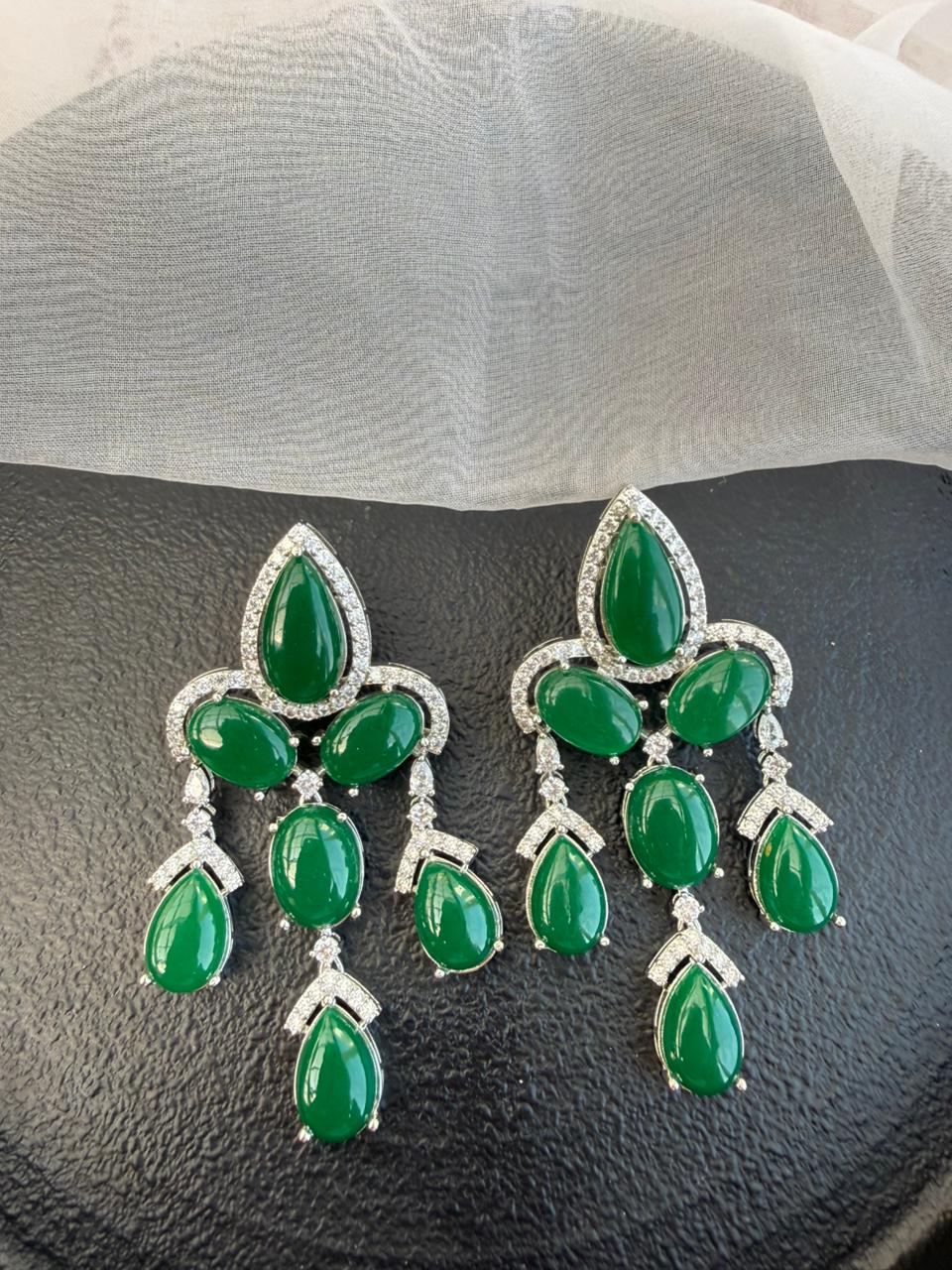 ELIZA GREEN LONG EARRING
