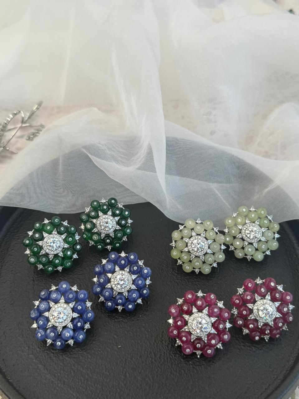 MORGAN RUBY FLOWER STUD