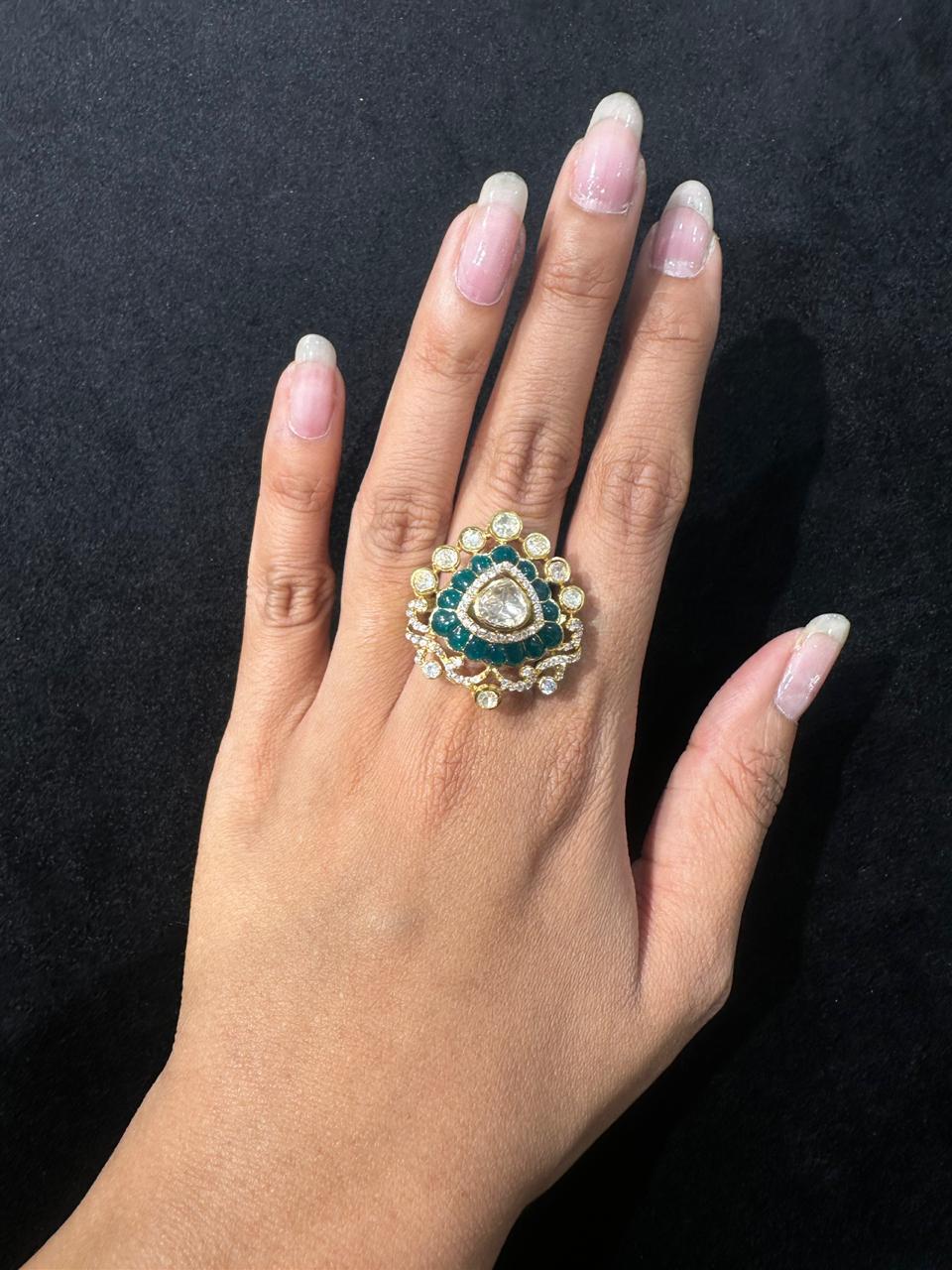 SWARA MOISSANITE POLKI RING